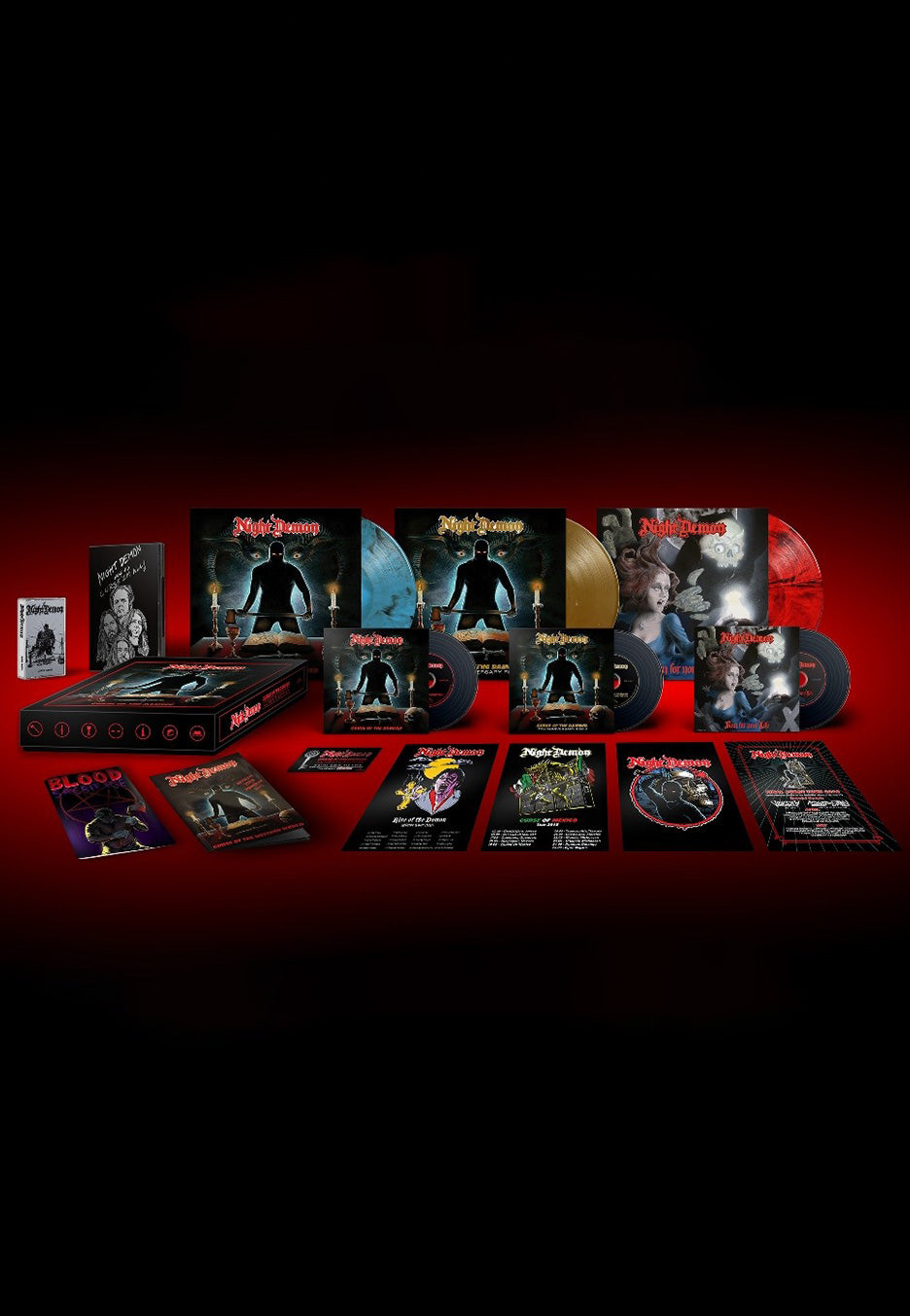 Night Demon - Curse Of The Damned (Ultimate Edition) - 3 Colored Vinyl + 3 CD + MC + DVD Box Set | Neutral-Image