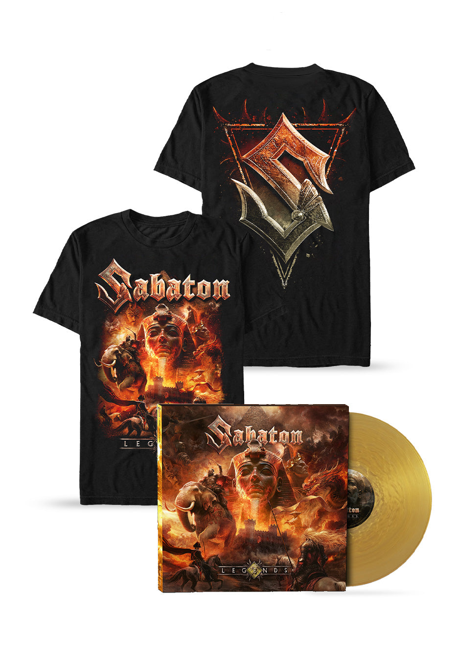Sabaton - Legends Cover T-Shirt - Ltd. Gold Colored Vinyl Special Pack