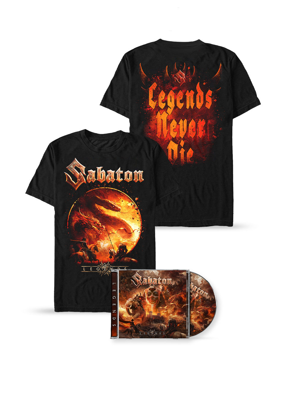 Sabaton - GAMESCOM 2025 Legends Never Die T-Shirt - CD Special Pack