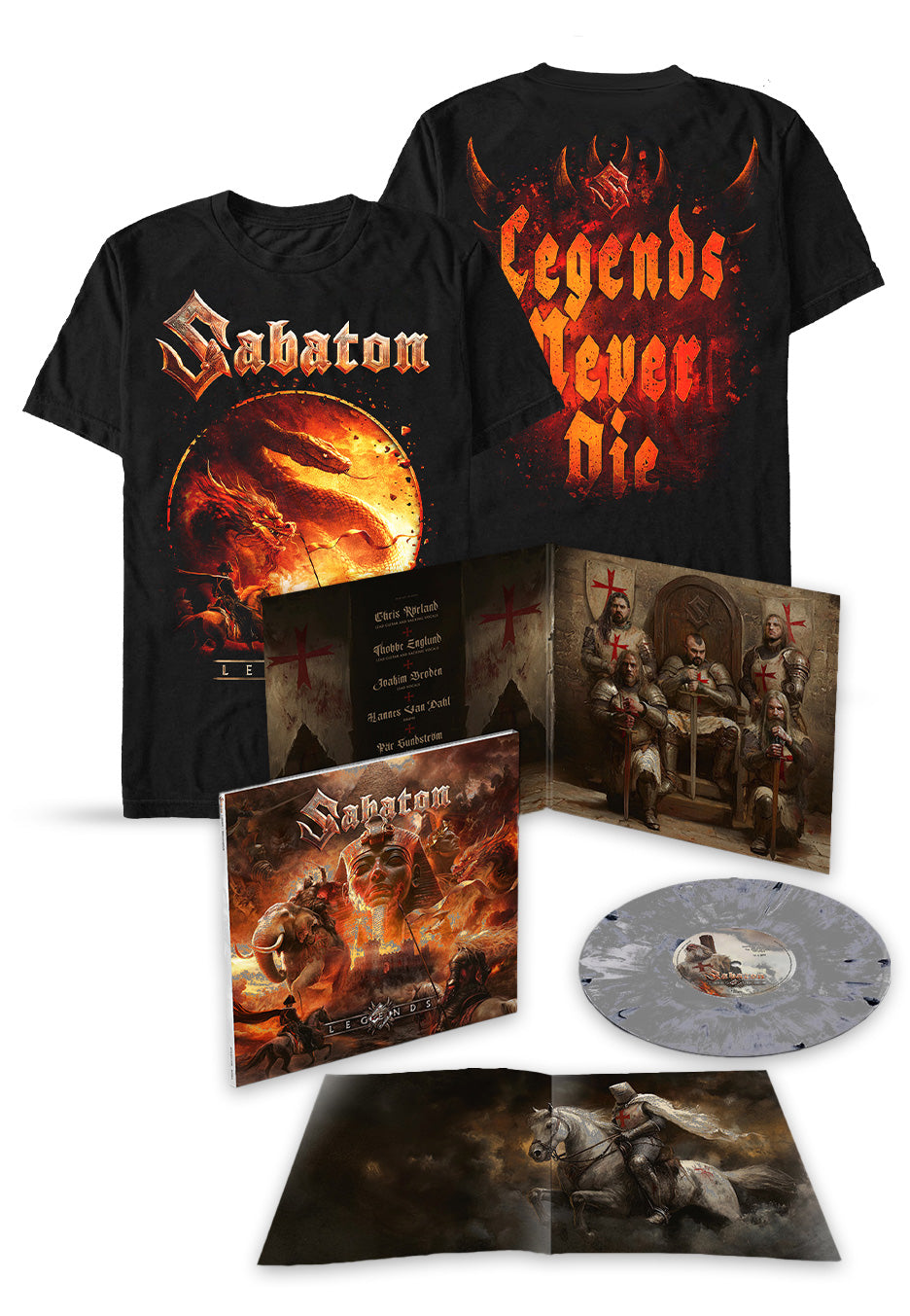 Sabaton - GAMESCOM 2025 Legends Never Die T-Shirt - Indie Exclusive Colored Vinyl Special Pack