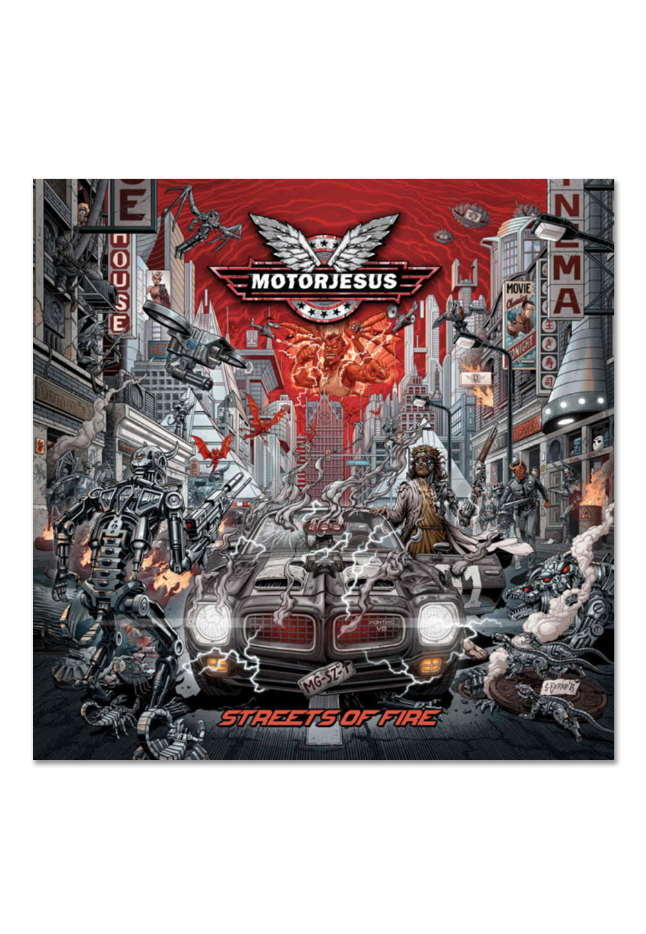 Motorjesus - Streets Of Fire (Tour Edition) Ltd. Silver w/ Red - Splattered Vinyl | Neutral-Image