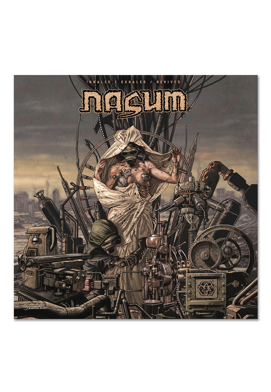 Nasum - Inhaled/Exhaled/Revived Translucent Gold w/ Bone/Black/Metallic Silver - Splattered 2 Vinyl  | Neutral-Image