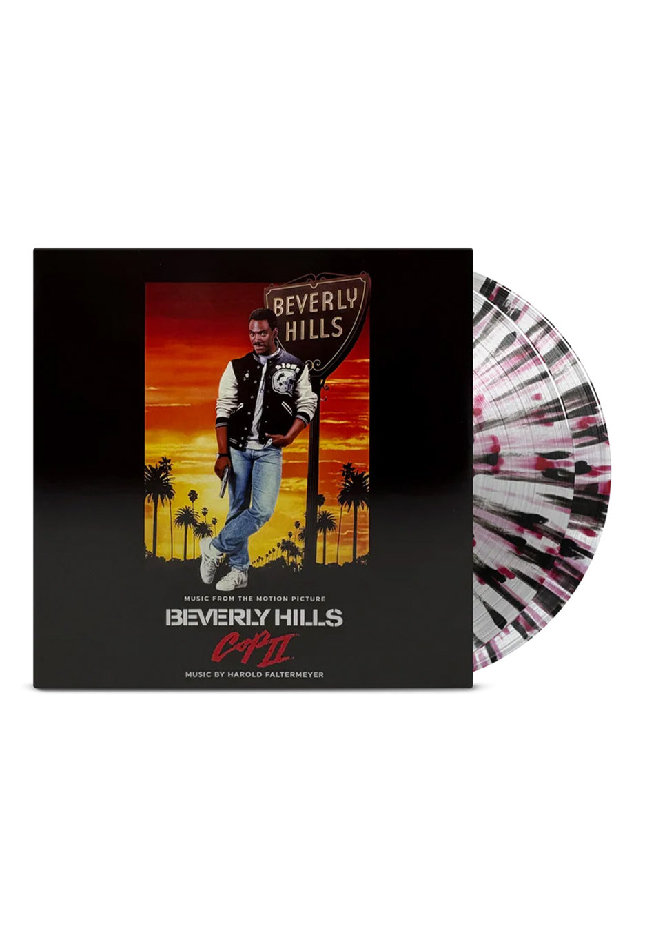 Beverly Hills Cop - Beverly Hills Cop 2 OST (Harold Faltermeyer) Ltd. Clear w/ Black/Red - Splattered 2 Vinyl | Neutral-Image