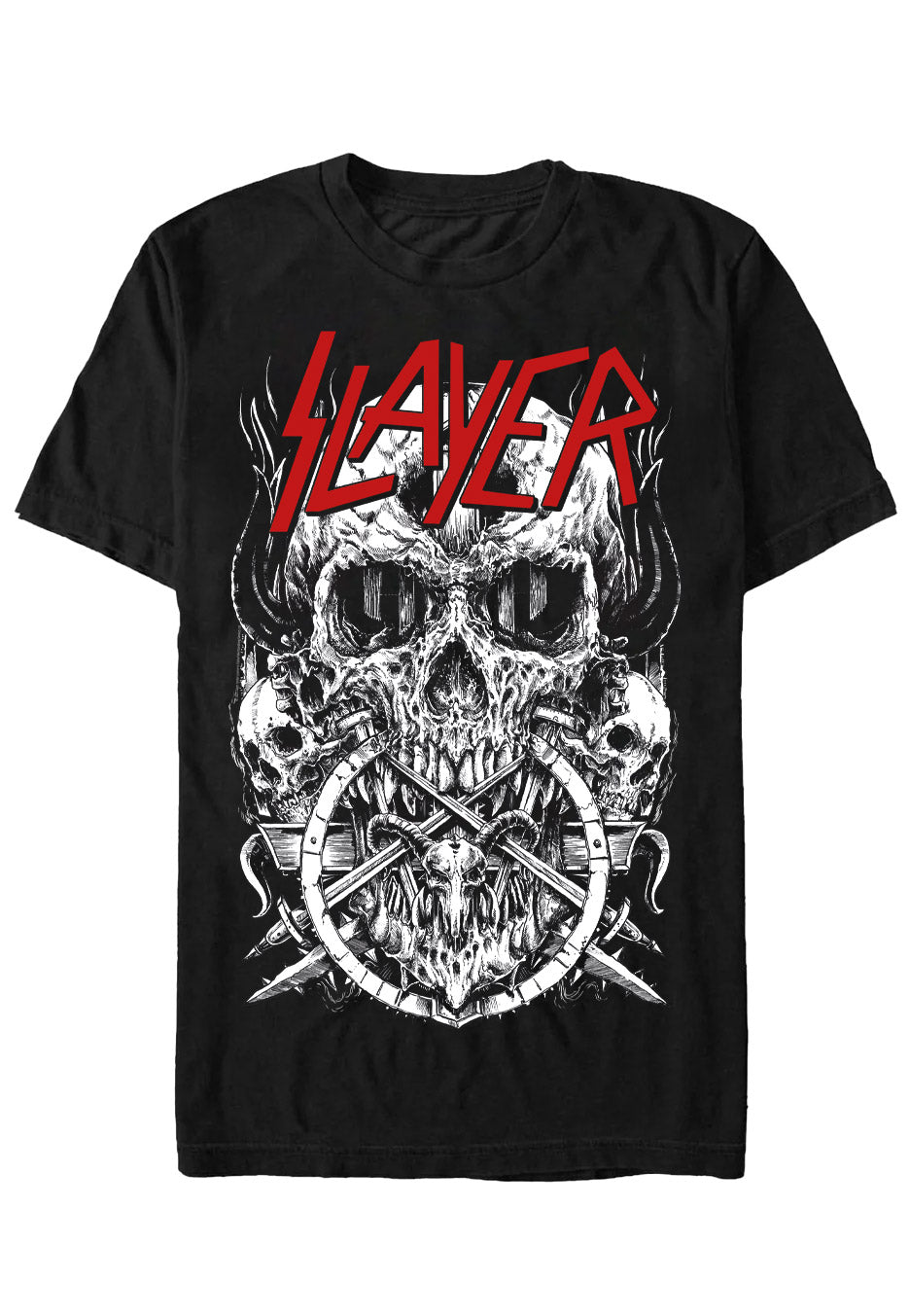 90's XL SLAYER Tシャツ SKULL HEAD EURO Slayer SKULLS T-Shirt Heavy