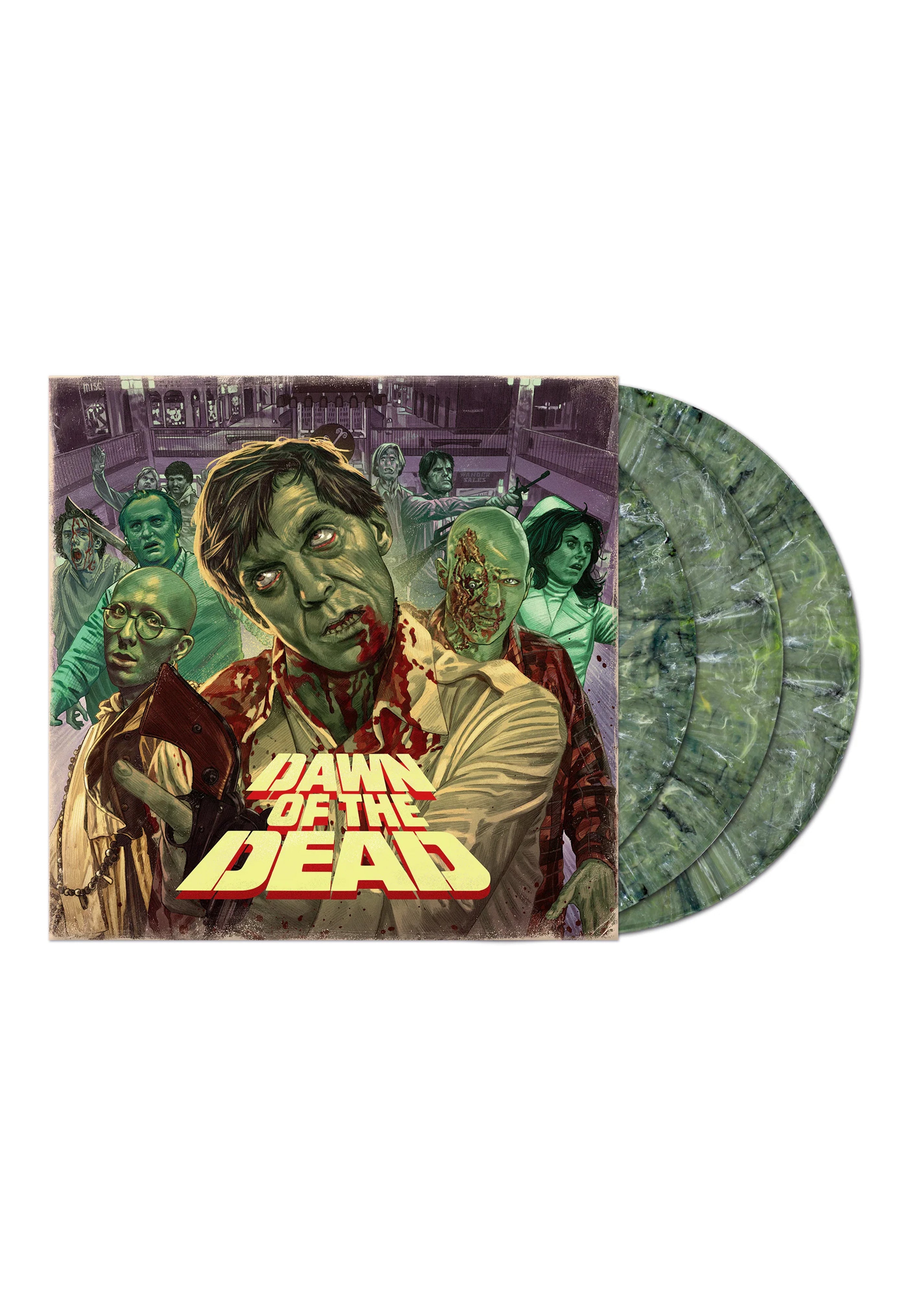 Dawn Of The Dead - Dawn Of The Dead (Library Cues) OST Ltd. Green w/ Black/White - Colored 3 Vinyl | Neutral-Image