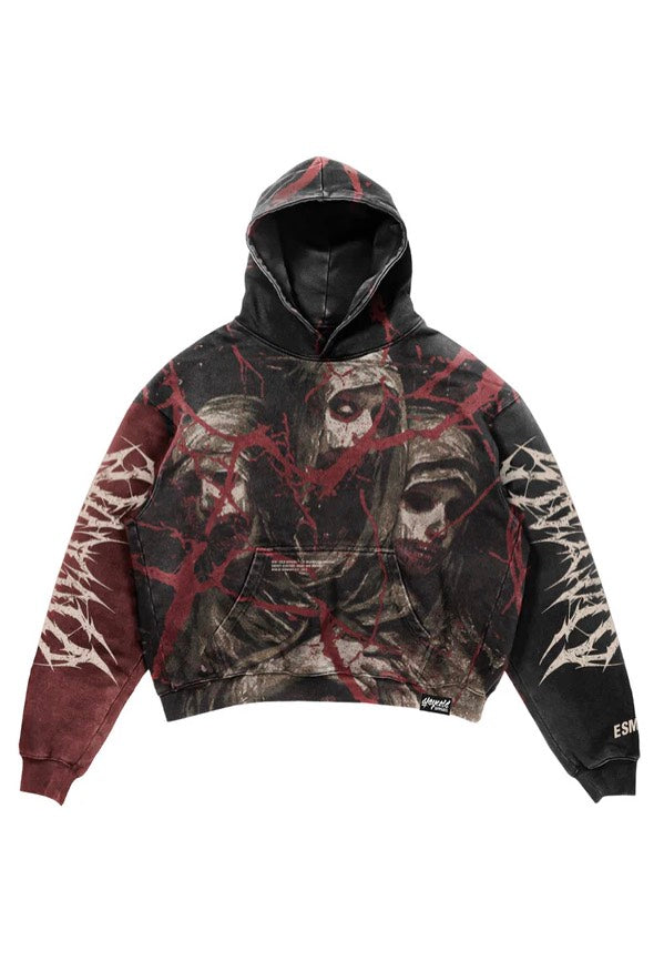Stay Cold Apparel - Tears Of God Heavy Oversized Black/Red - Hoodie | Neutral-Image
