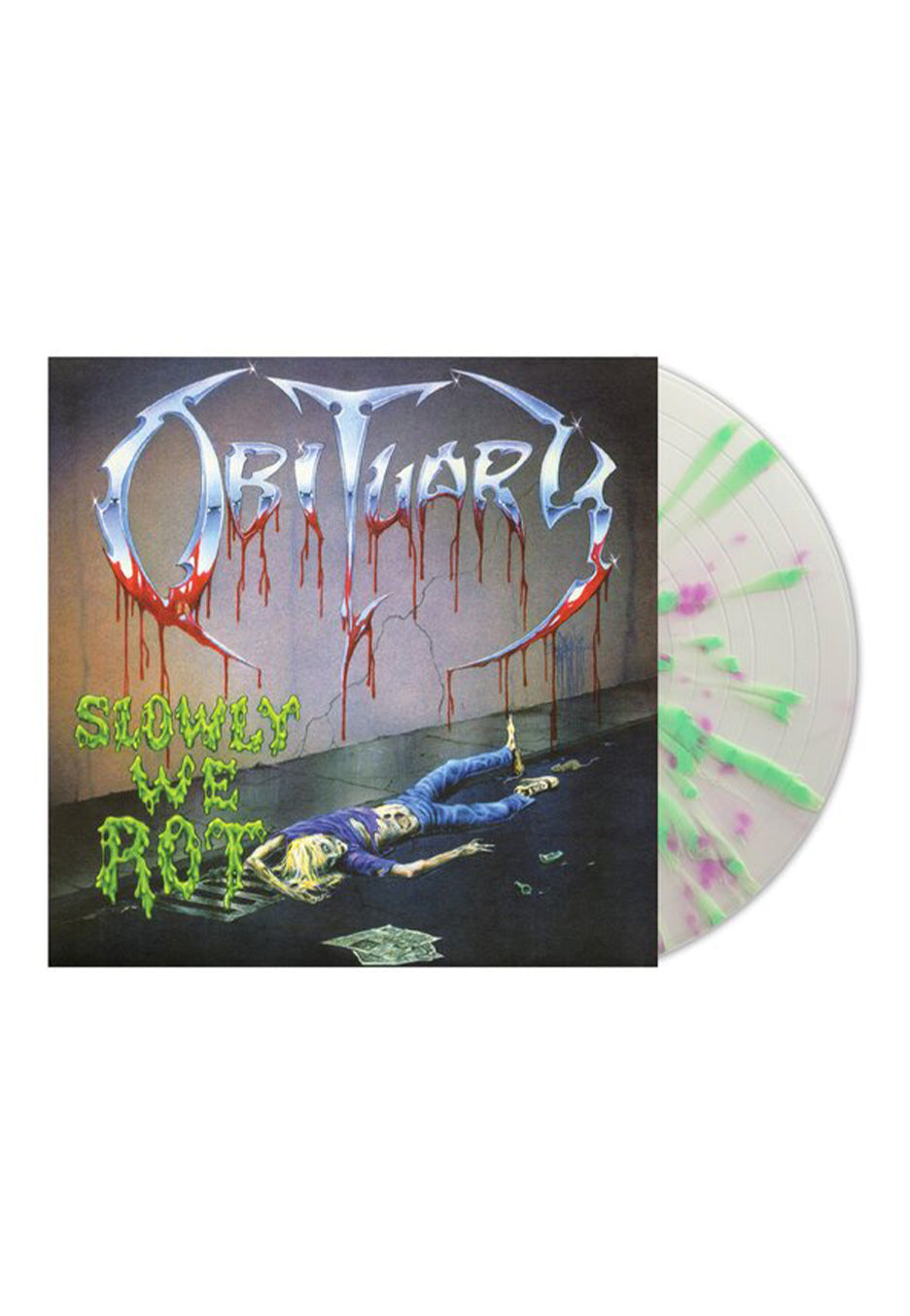 Obituary - Slowly We Rot Ltd. Milk w/ Violet/Green - Splattered Vinyl | Neutral-Image