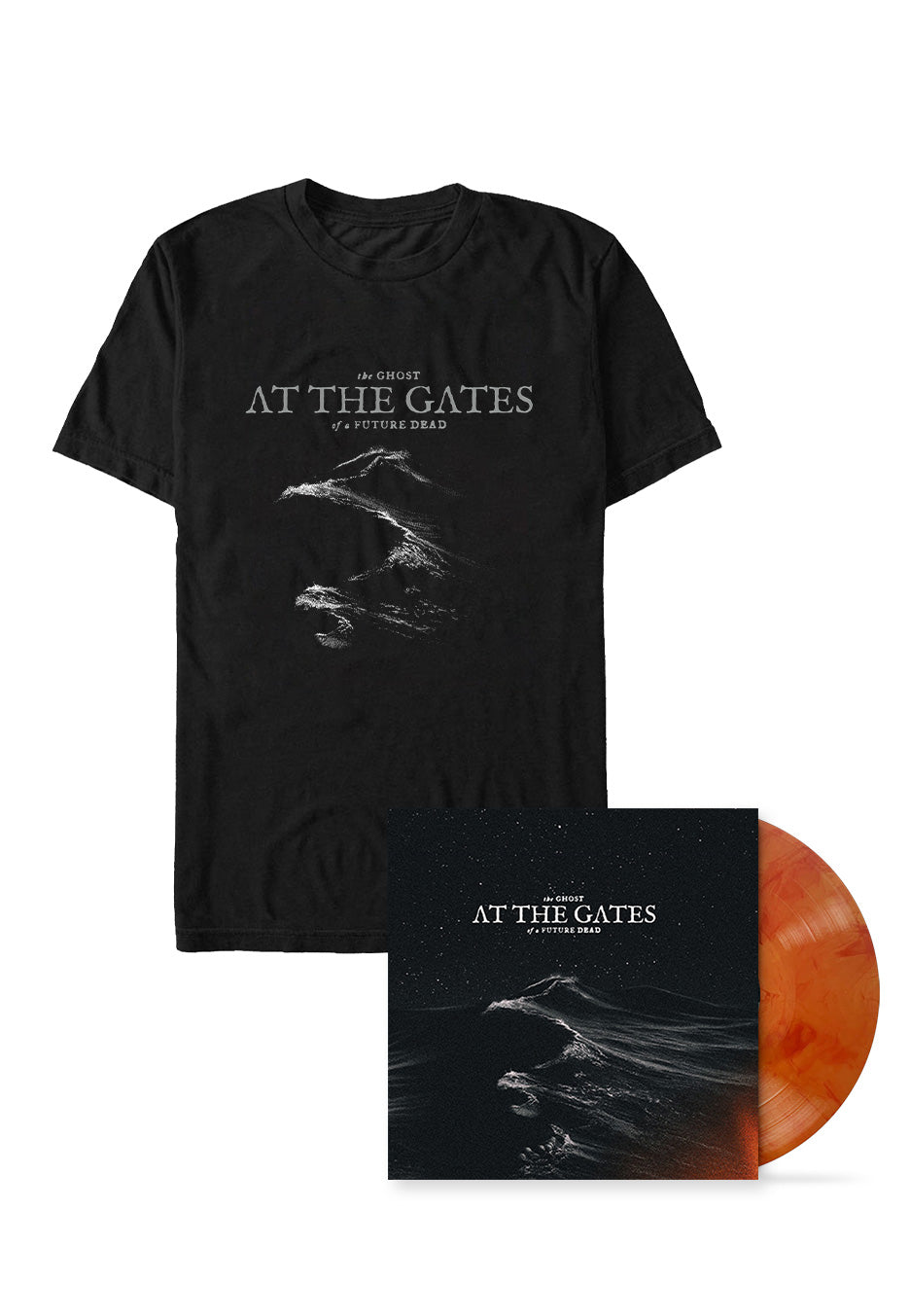 At The Gates - The Ghost Of A Future Dead Ltd. Transp. Orange-Red - Marbled Vinyl + Silver Wave - T-Shirt