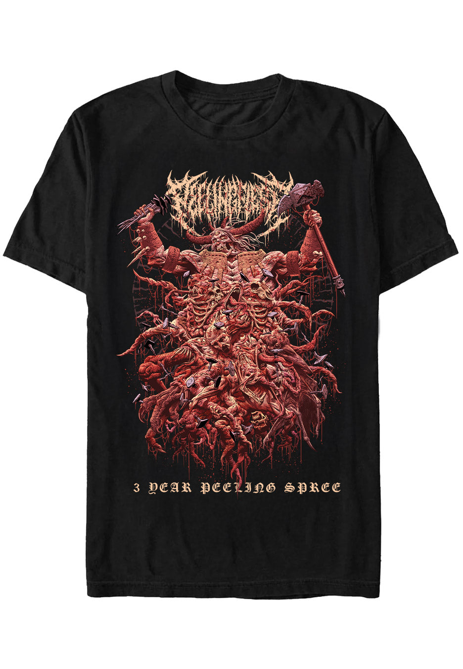 Peeling Flesh - 3 Year Peeling Spree - T-Shirt | Neutral-Image