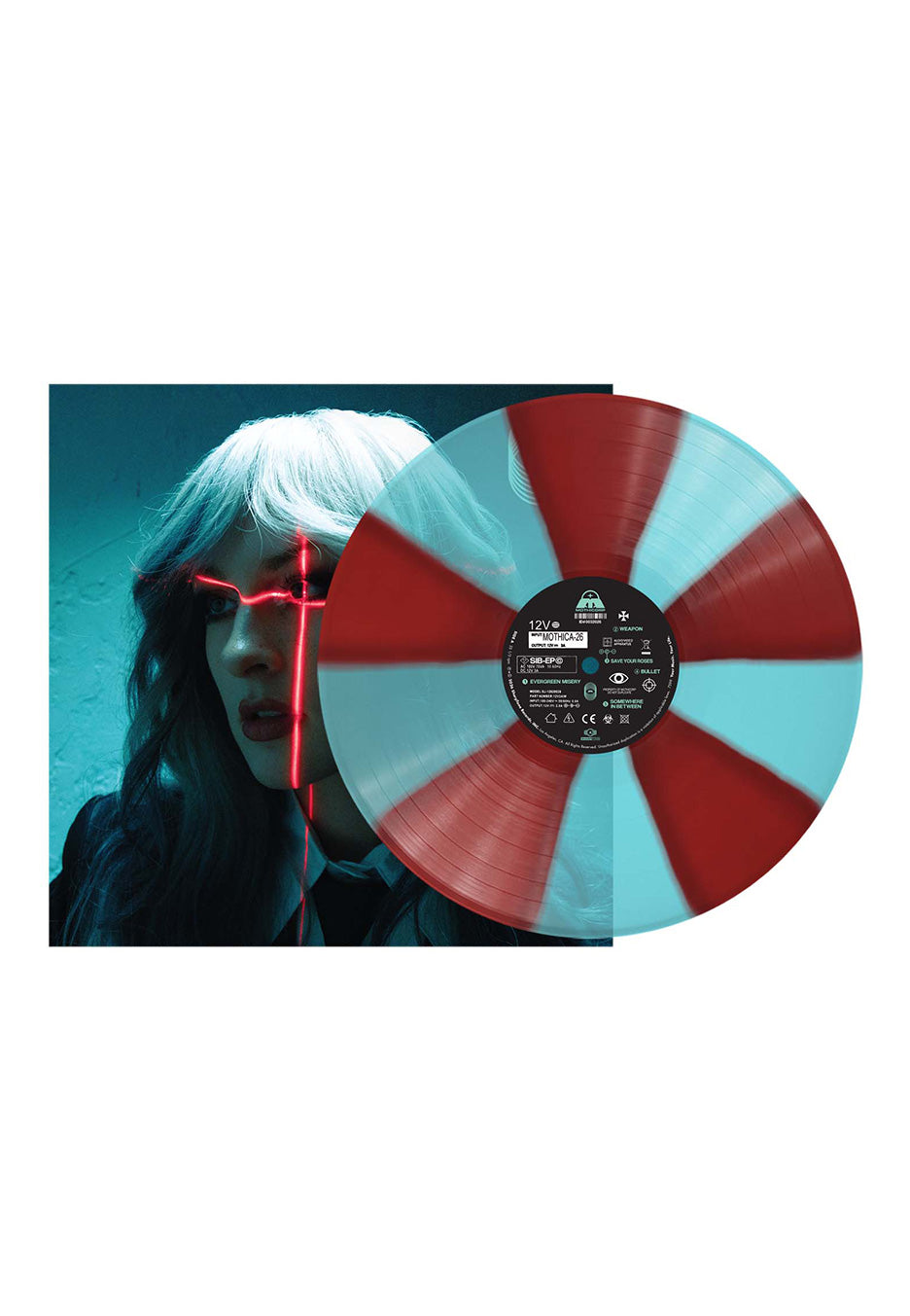 Mothica - Somewhere In Between EP Ltd. Transparent Light Blue w/ Red Cornetto Indie Exclusive - Colored Vinyl | Neutral-Image