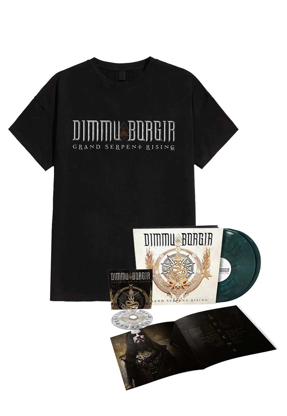 Dimmu Borgir - Grand Serpent Rising - 2LP + 1CD Limited Edition Deluxe Book + Grand Serpent Rising - T-Shirt