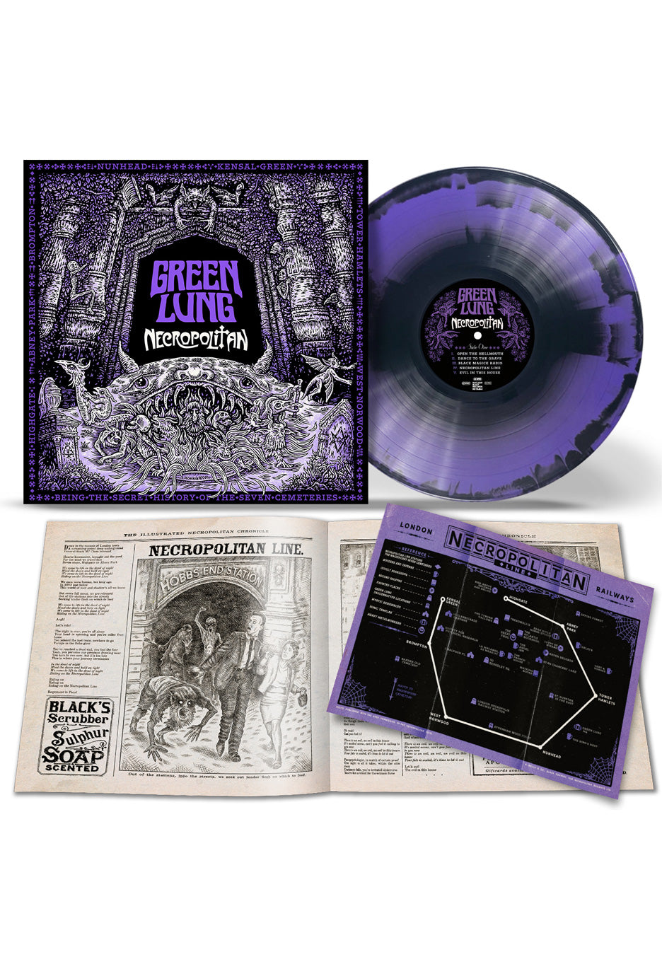 Green Lung - Necropolitan Ltd. Purple/Black Corona - Colored Vinyl | Neutral-Image