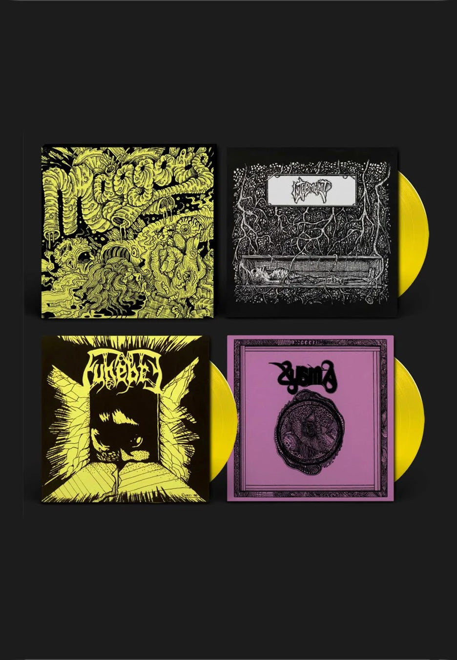 Xysma - Maggots: Original Artyfacts Ltd. Yellow - 3 Colored 7 Inch Box Set | Neutral-Image