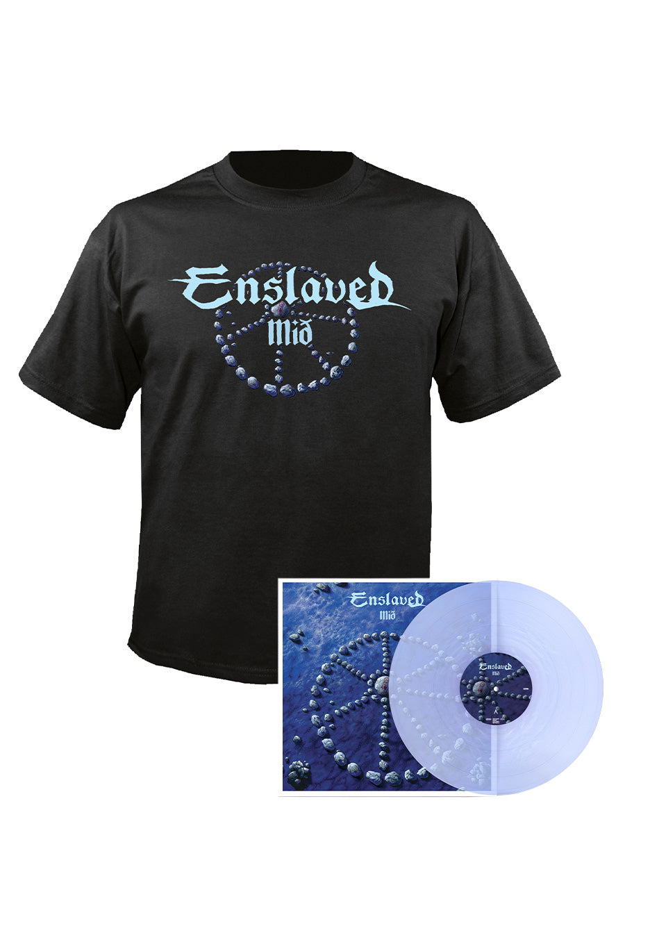 Enslaved - Mið Logo T-Shirt + Ltd. Artic Blue Pearl Colored Vinyl - Special Pack