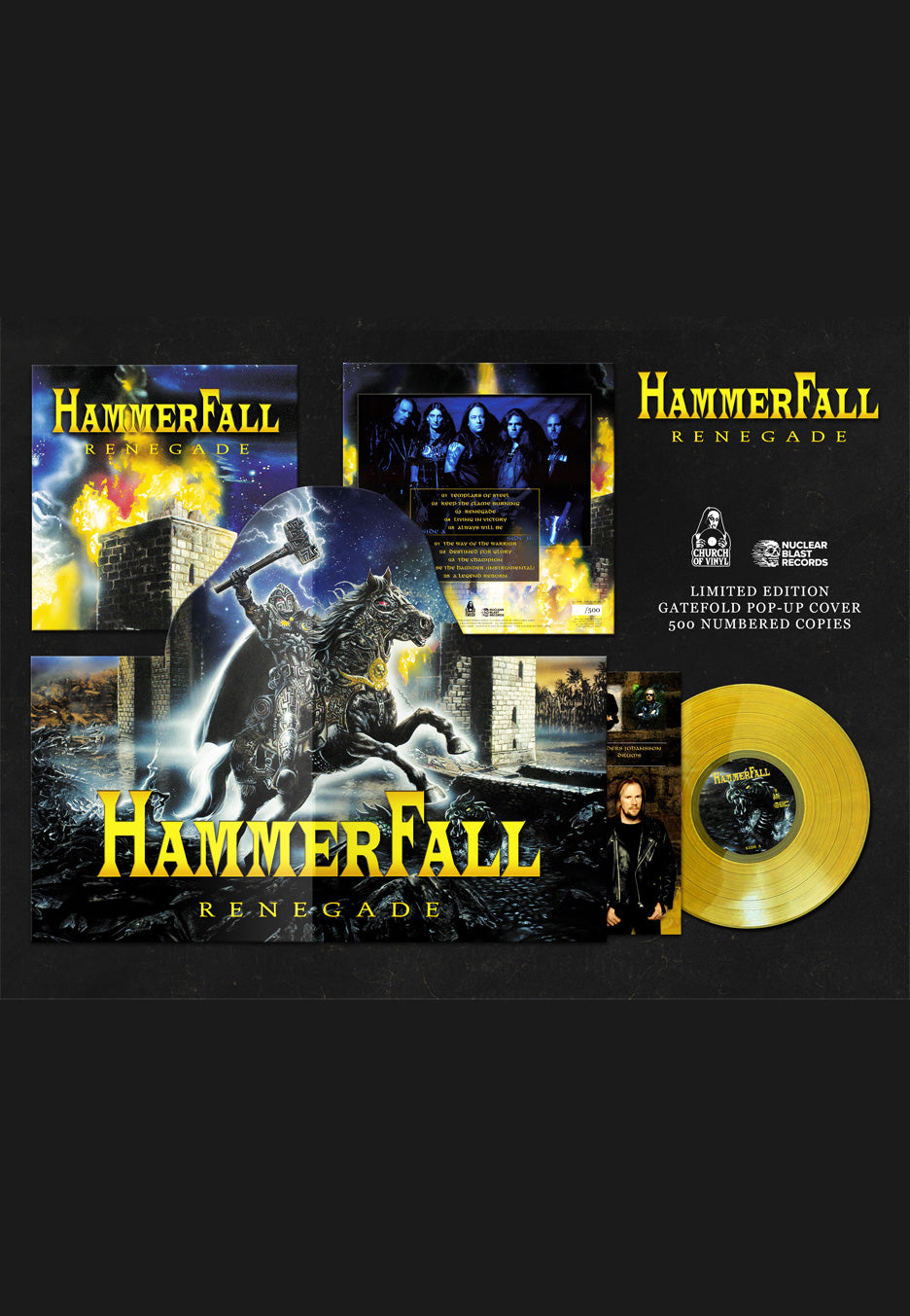 Hammerfall Renegade Ltd. Yellow Colored PopUp Vinyl
