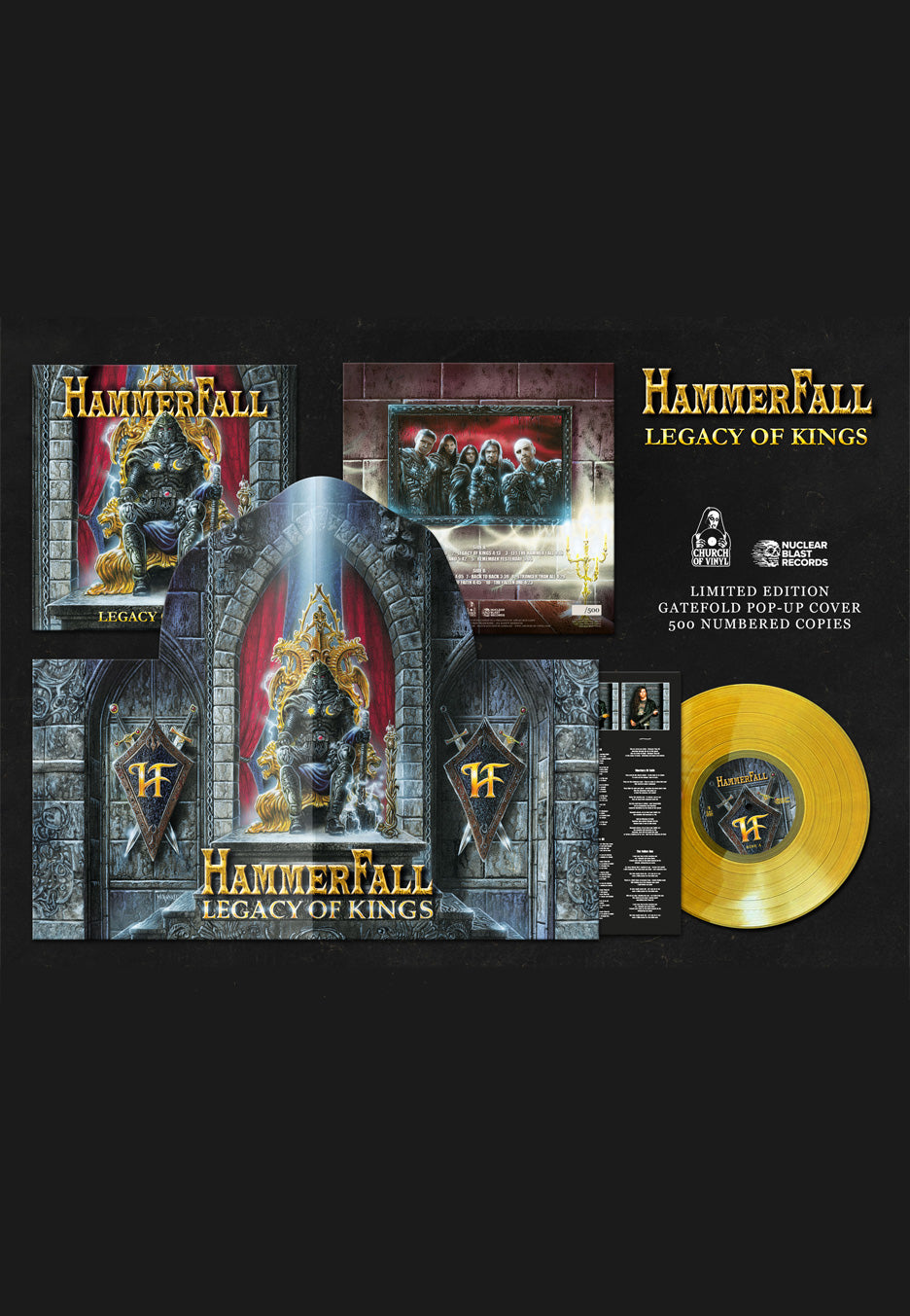 Hammerfall Legacy Of Kings Ltd. Yellow Colored PopUp Vinyl