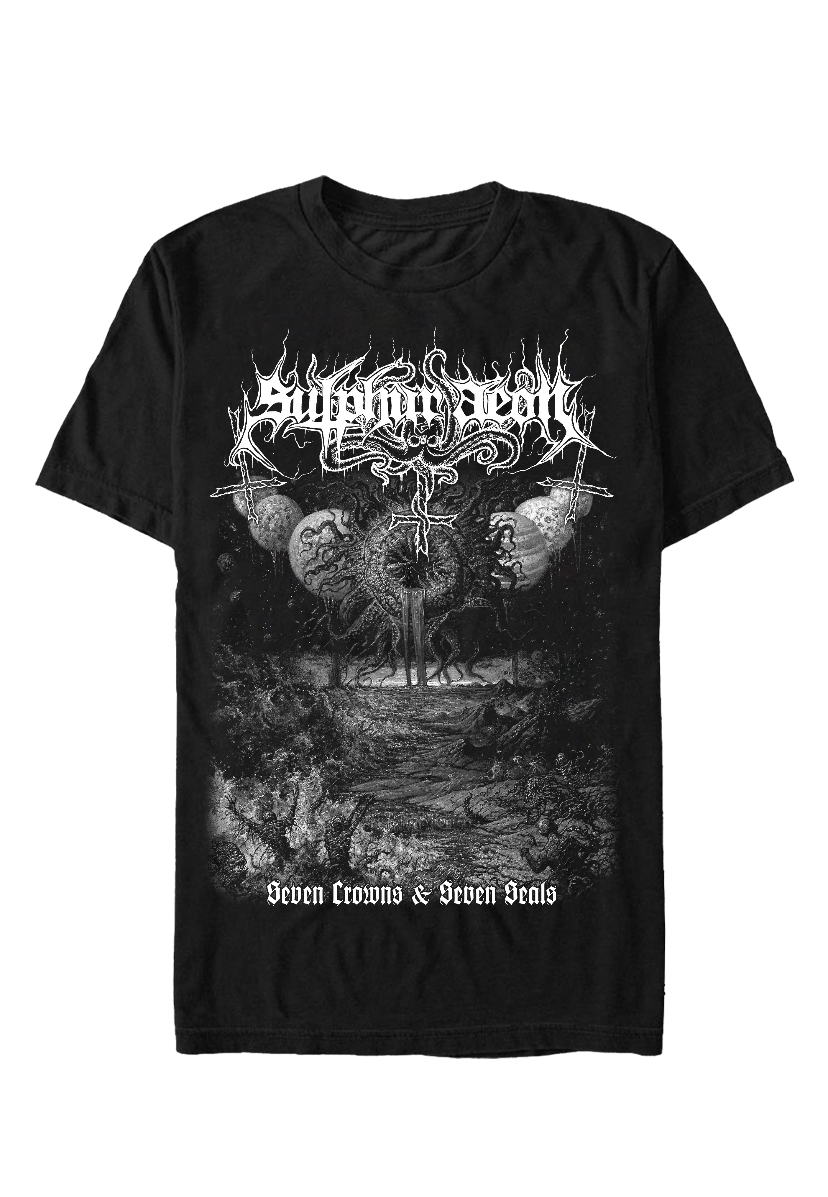 Sulphur Aeon Seven Crowns And Seven Seals BW T-Shirt