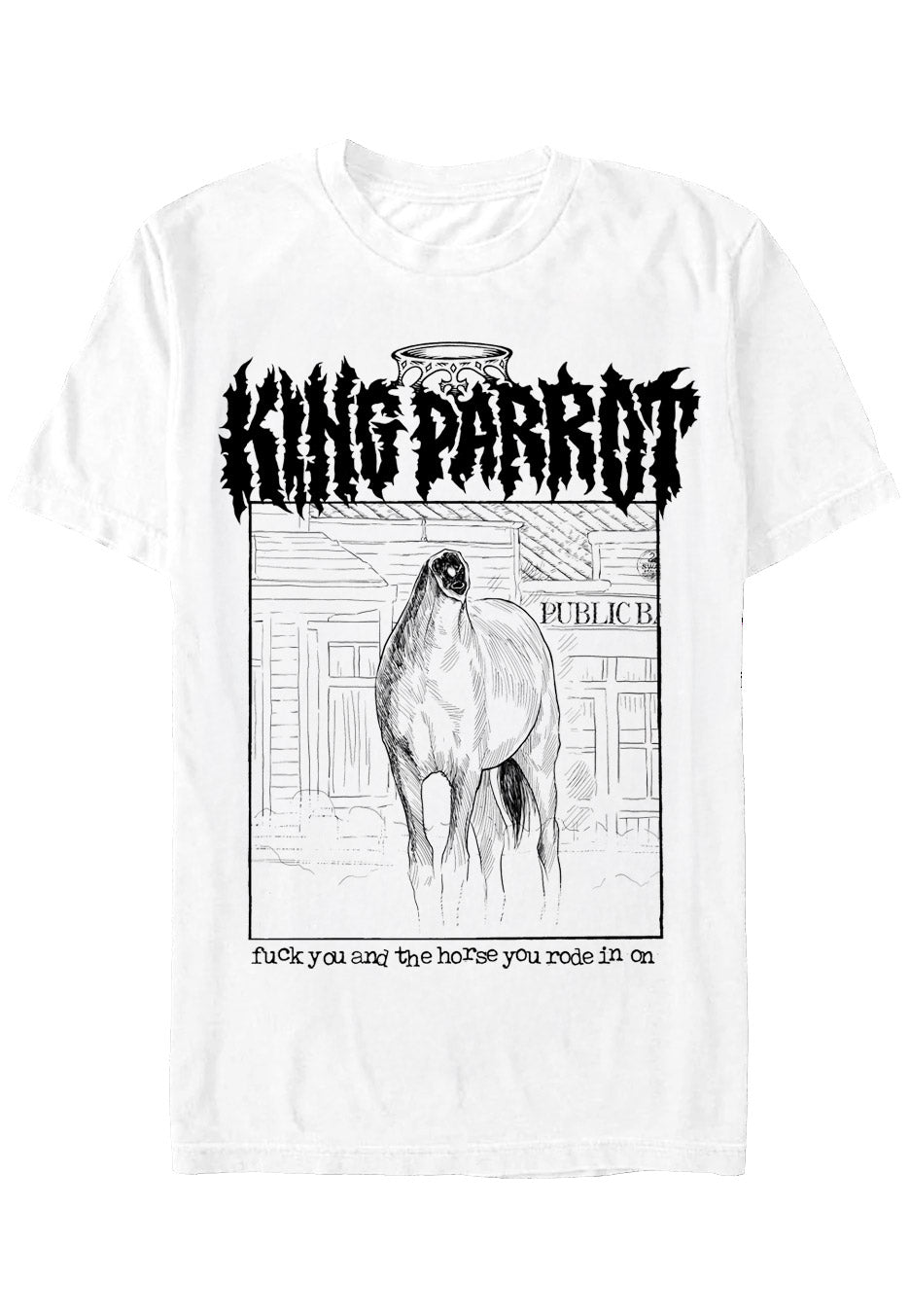 King Parrot Horse White T-Shirt