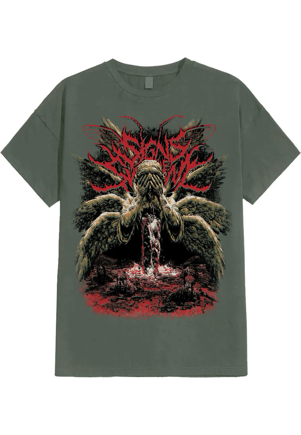 Signs Of The Swarm Summer Tour 2026 Military Green T-Shirt