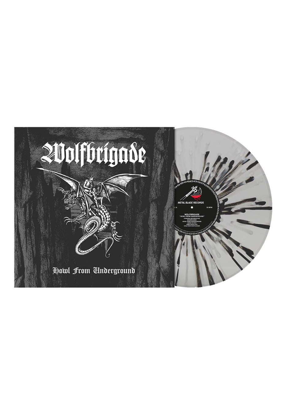 Wolfbrigade Howl From Underground Ltd. Clear/Black/White Splattered Vinyl