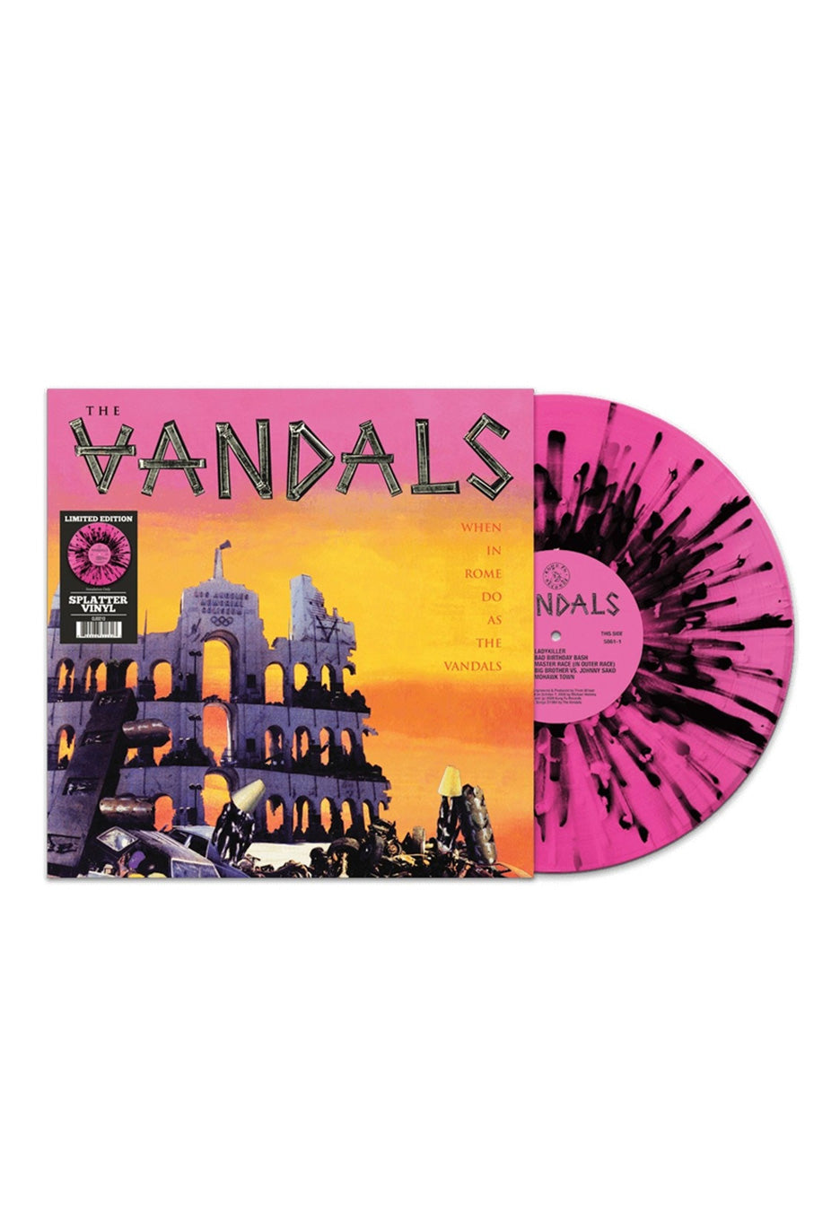 The Vandals When In Rome Do As The Vandals Ltd. Pink w/ Black Splattered Vinyl