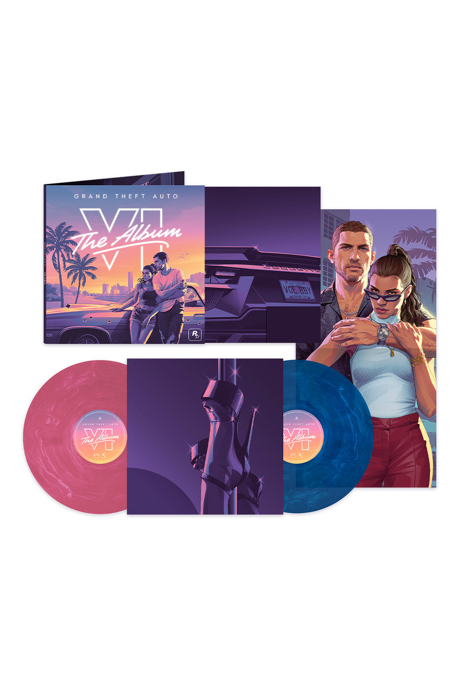 Grand Theft Auto Grand Theft Auto VI: The Album Ltd. Pink & Blue Indie Exclusive Marbled 2 Vinyl