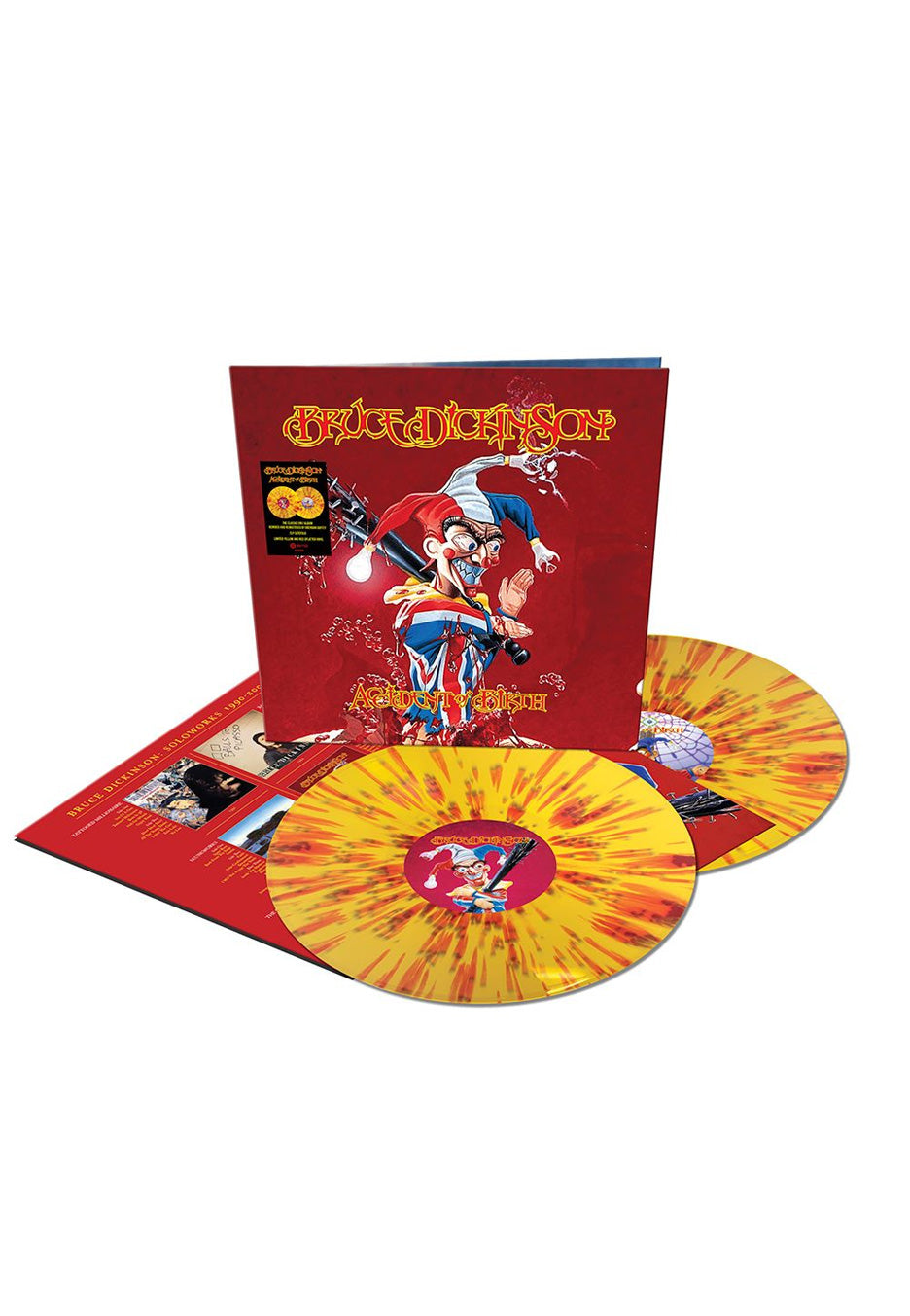 Bruce Dickinson Accident of Birth 2026 Remix Yellow w/ Red Splattered 2 Vinyl