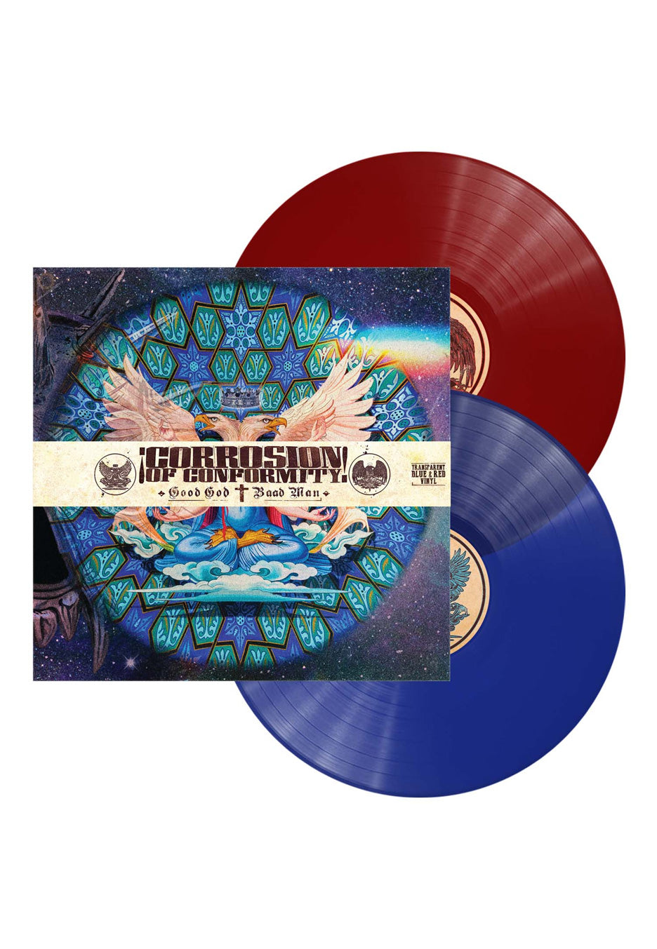 Corrosion Of Conformity Good God/ Baad Man Transparent Blue & Red Colored 2 Vinyl + OBI        