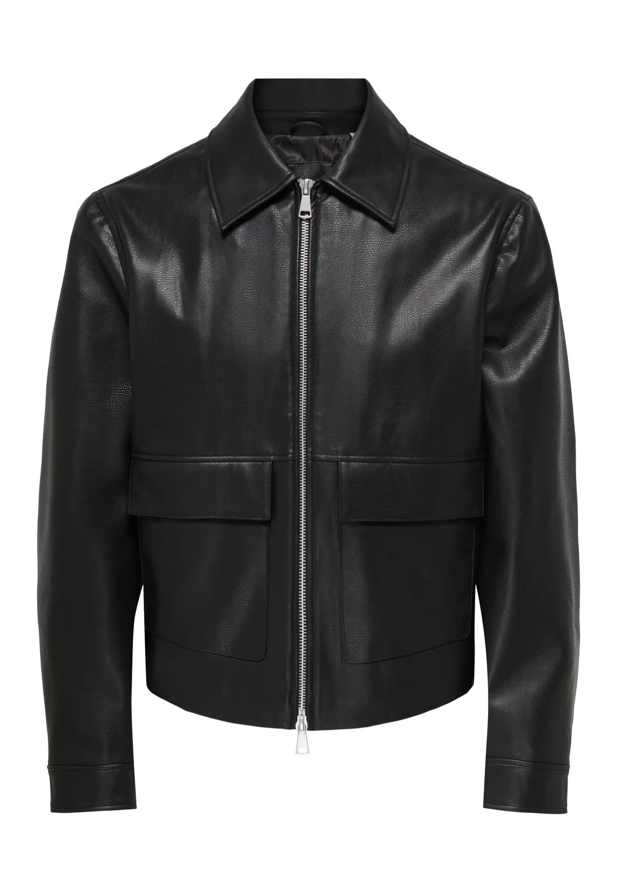 Only & Sons Bate PU Black Leather Jacket