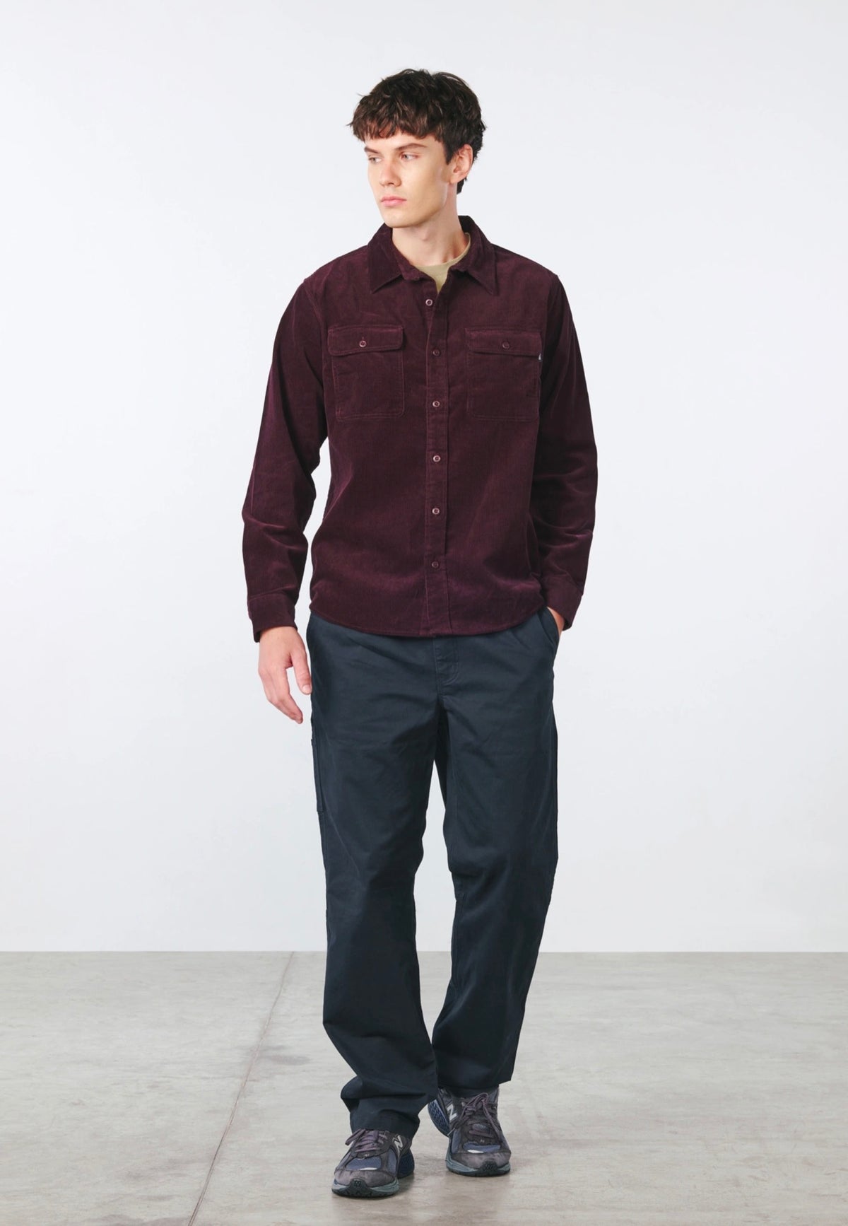 Vintage Industries Brix Burgundy Hemd