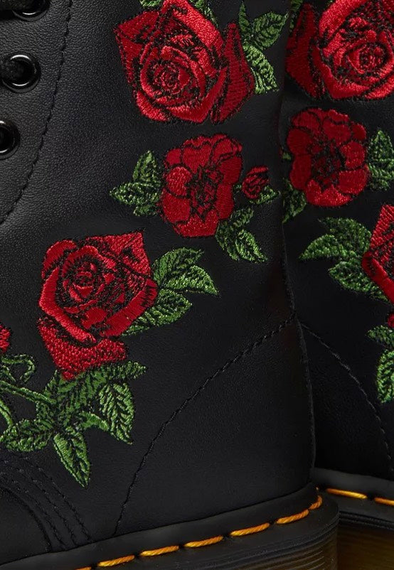 Dr. Martens - 1460 Vonda Floral Rose Black Softy - Girl Shoes | Women-Image