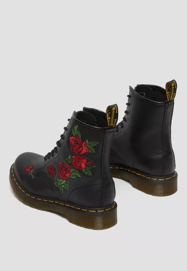Dr. Martens - 1460 Vonda Floral Rose Black Softy - Girl Shoes | Women-Image