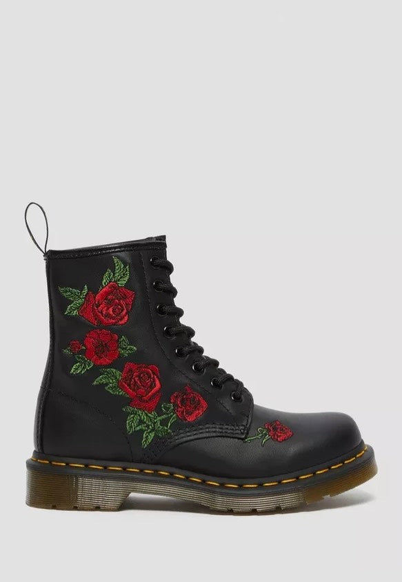 Dr. Martens - 1460 Vonda Floral Rose Black Softy - Girl Shoes | Women-Image
