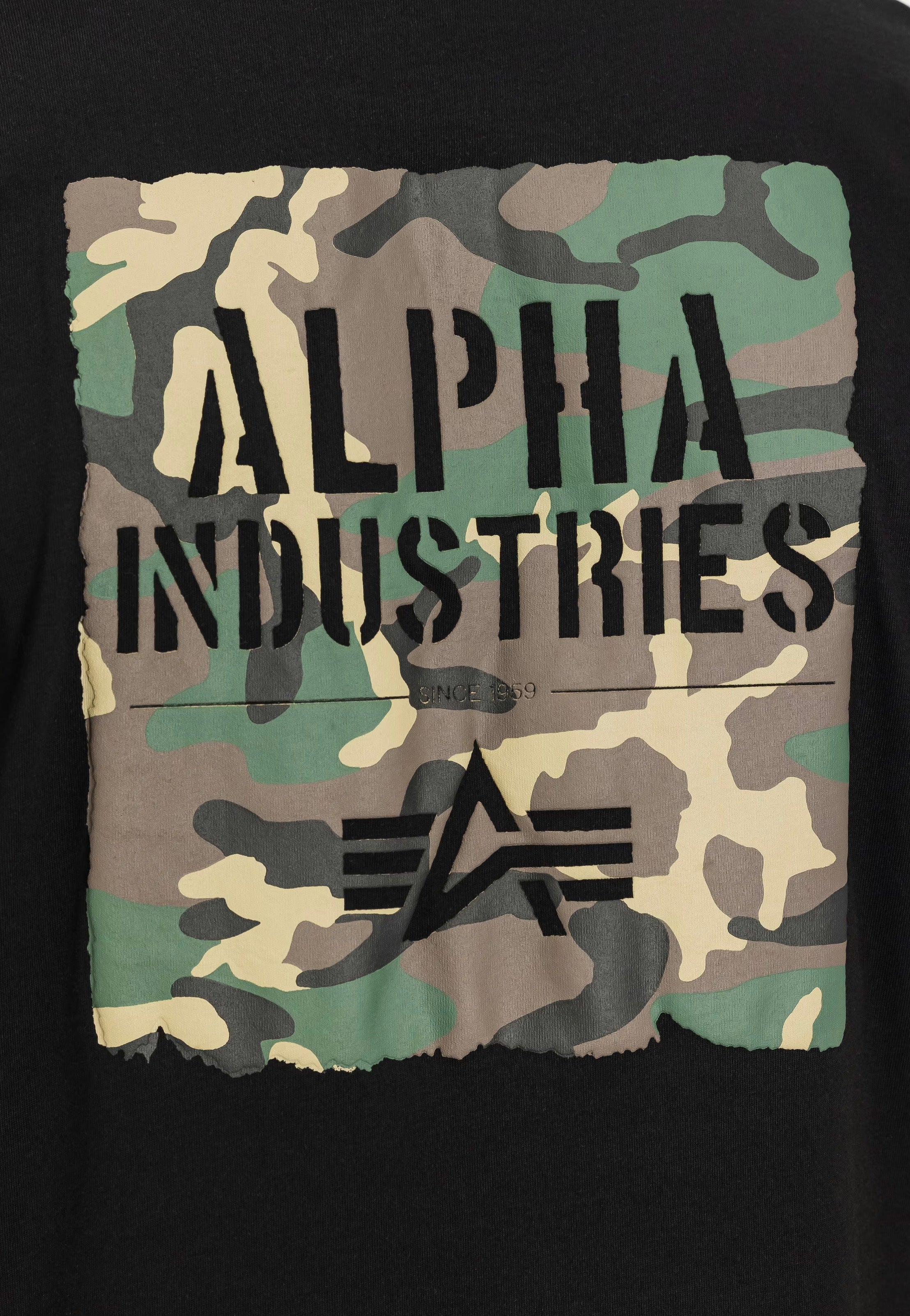 Alpha Industries - Camo Print Black - T-Shirt | Men-Image