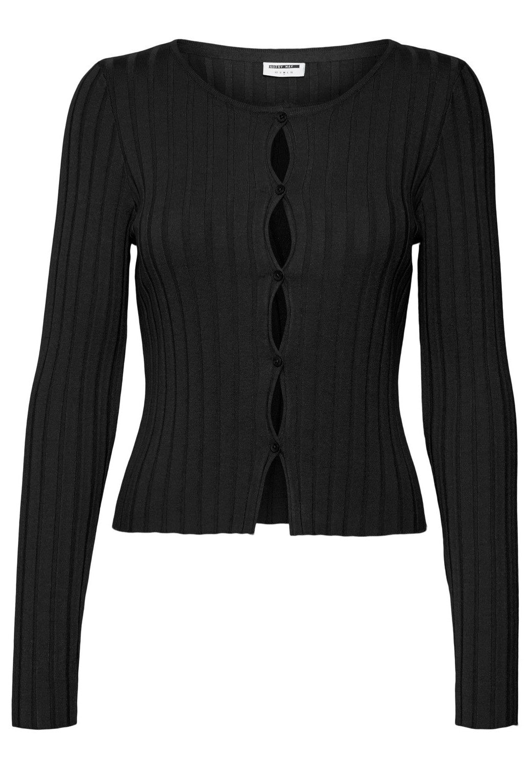 Noisy May - Frey Boatneck Cut Out Black - Cardigan