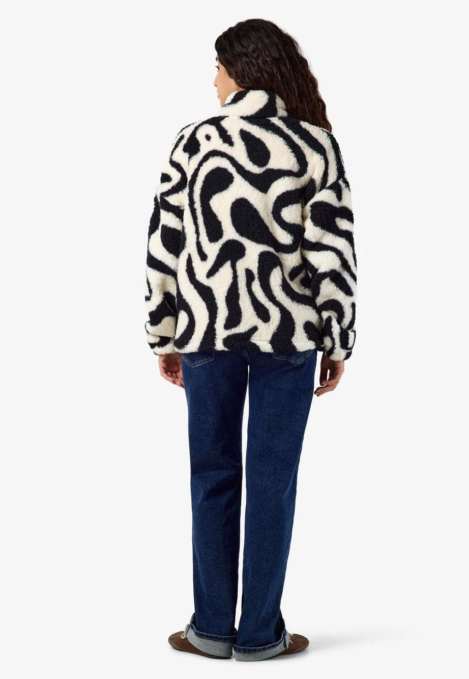 Noisy May Luca Check Soft Fleece Black/White Chaqueta
