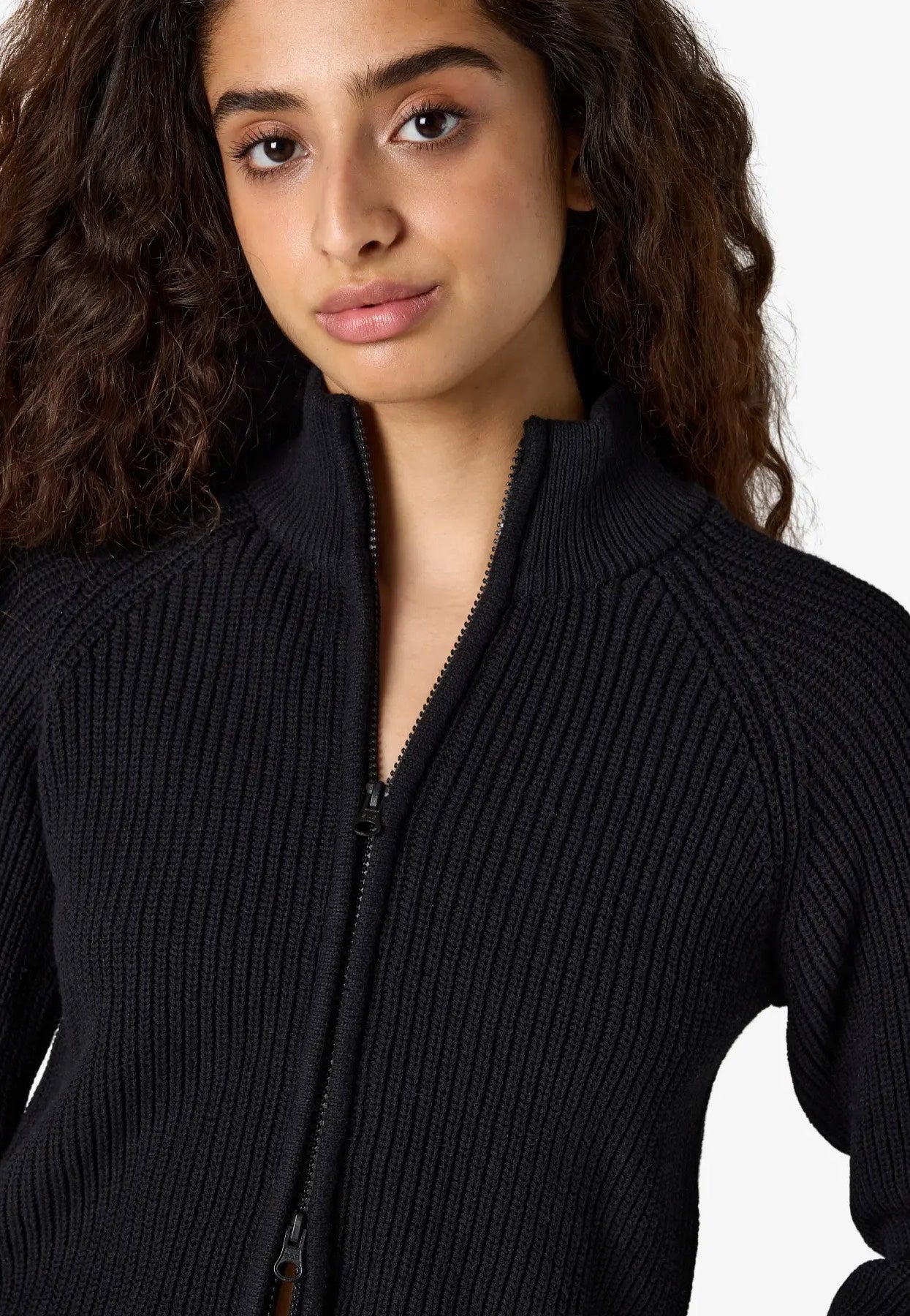 Noisy May Dara Zip Knit Black Cardigan