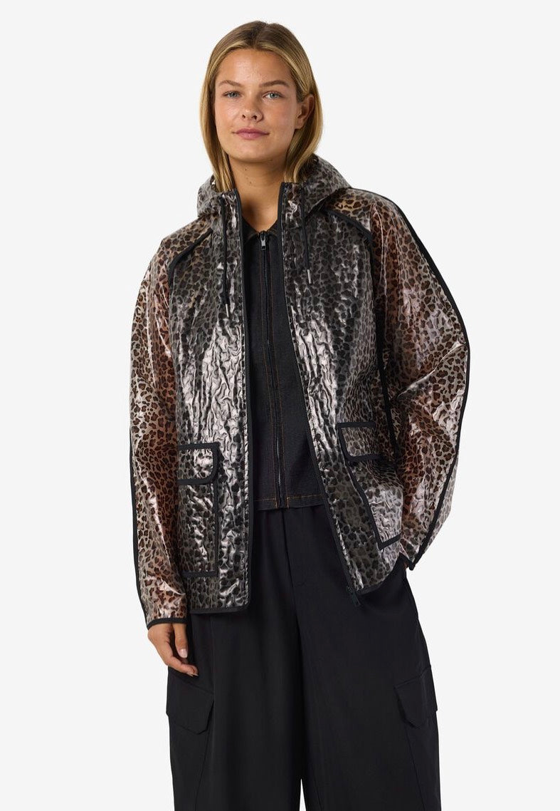 Noisy May - Sky Transparent Hood Black Leo - Jacket | Women-Image