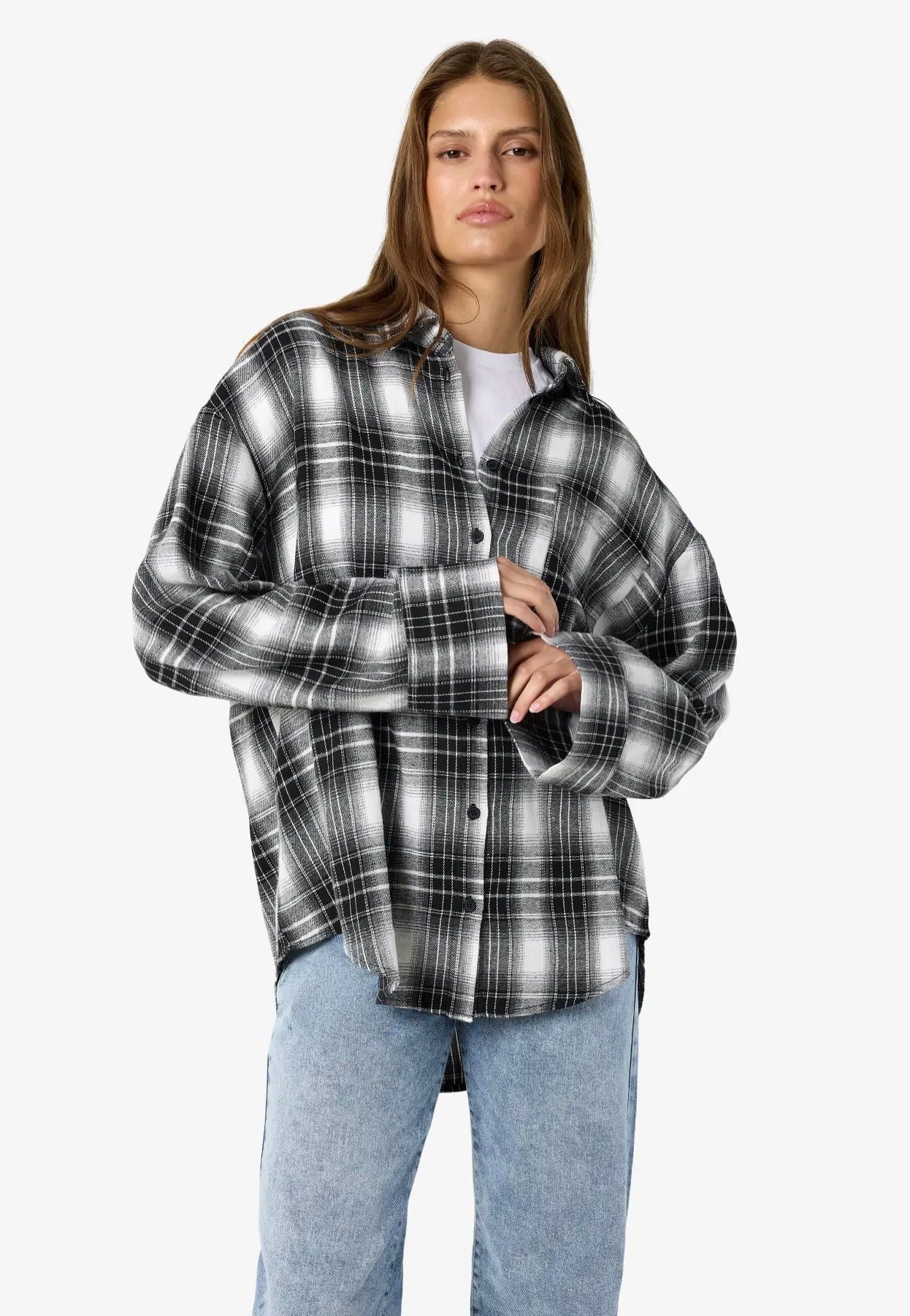 Noisy May - Zoe Check Woven Black/White - Shirt | Women-Image