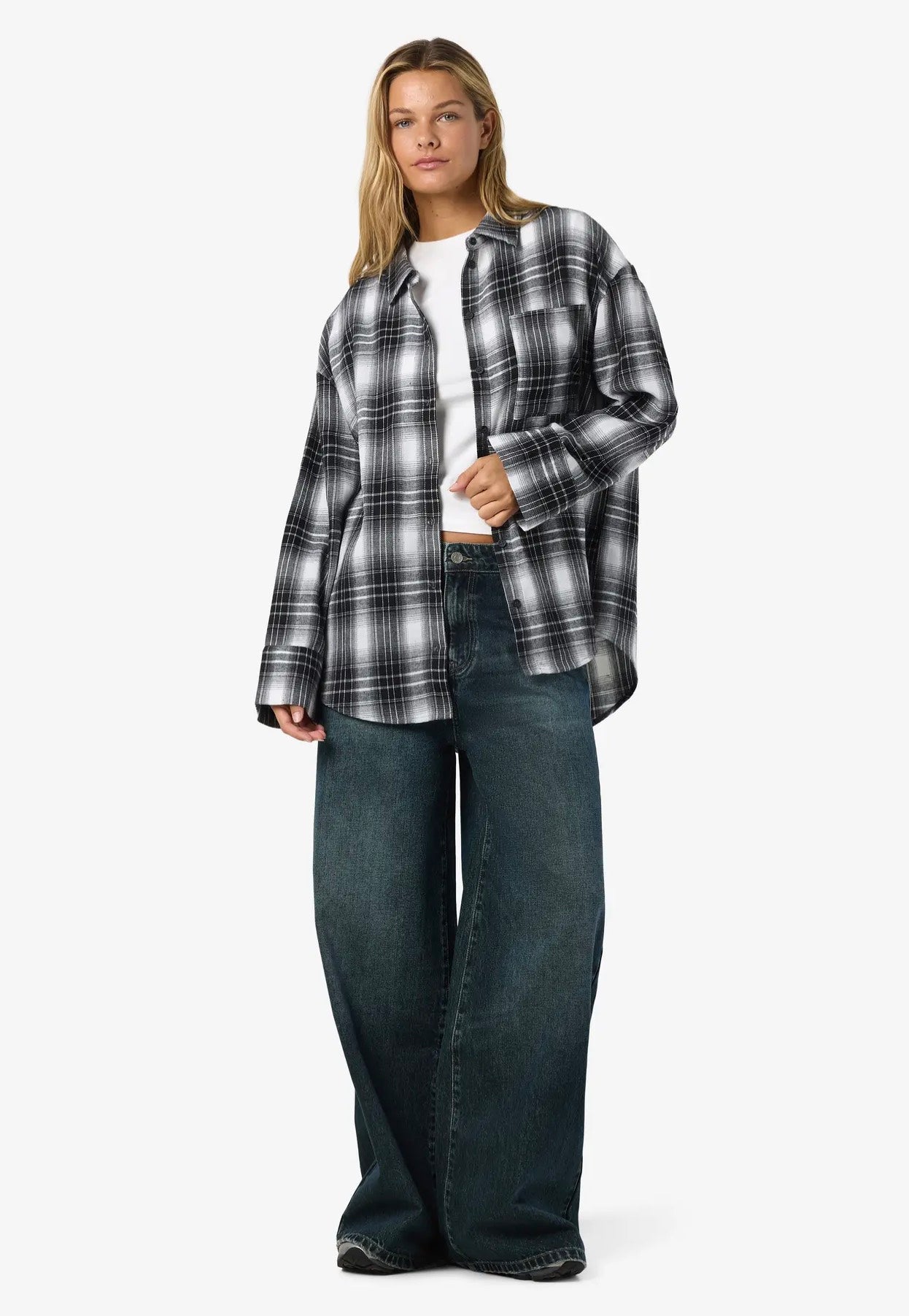 Noisy May - Zoe Check Woven Black/White - Shirt | Women-Image