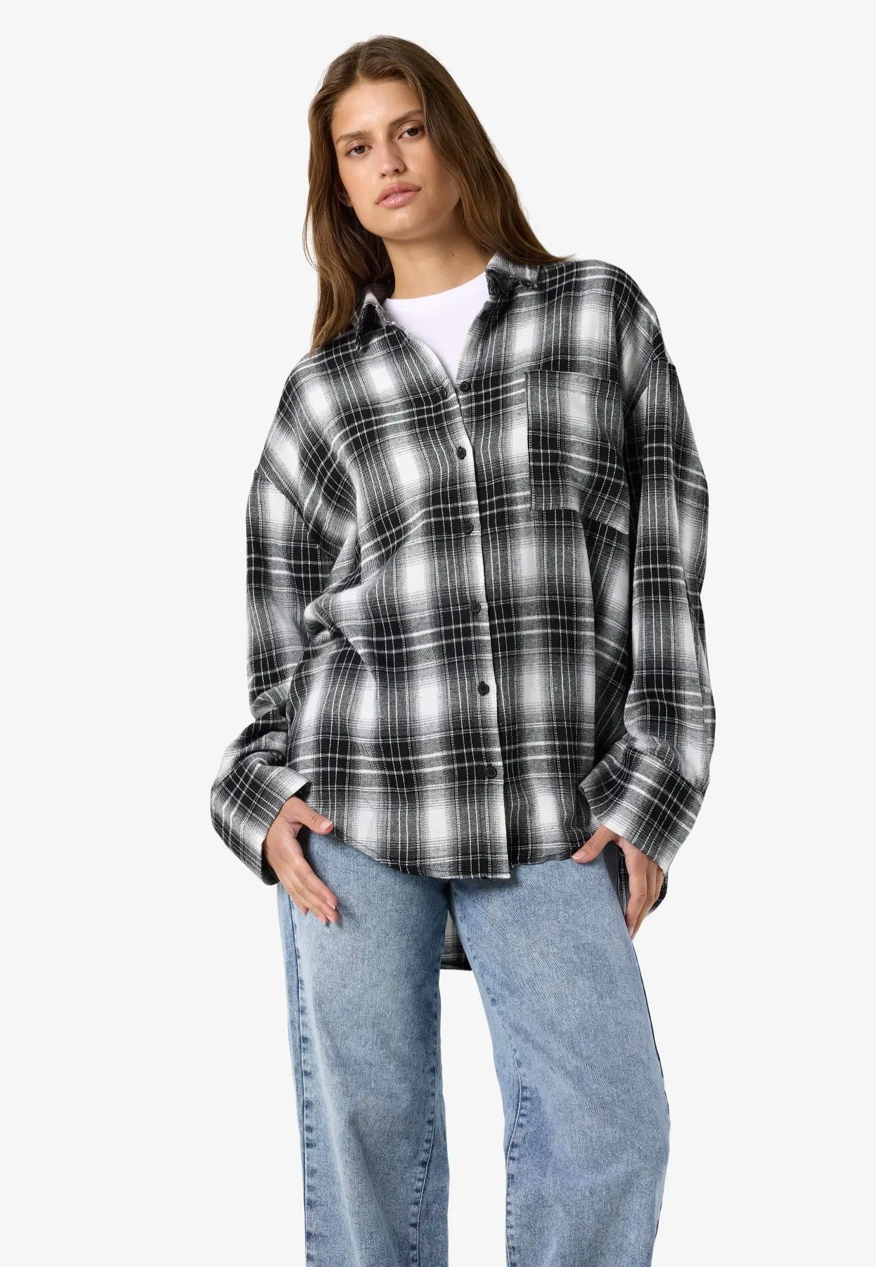Noisy May - Zoe Check Woven Black/White - Shirt | Women-Image