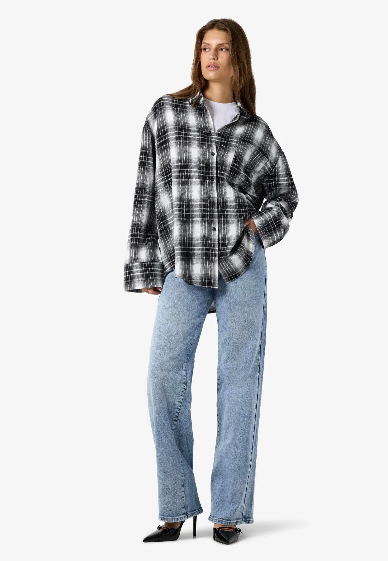 Noisy May - Zoe Check Woven Black/White - Shirt | Women-Image