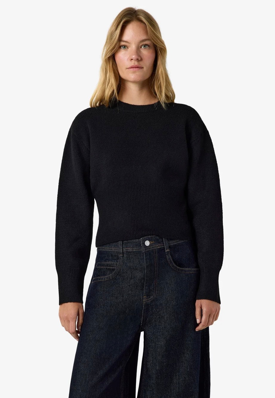 Noisy May Sloan O-Neck Knit Black Pullover