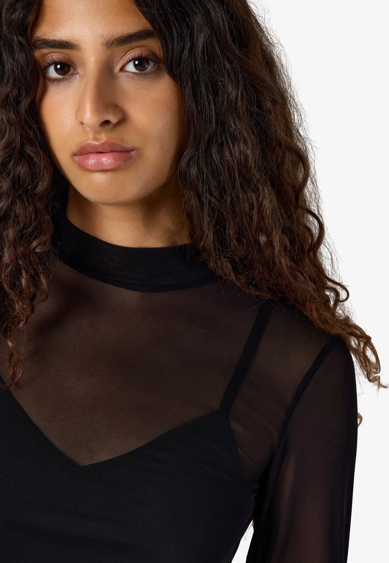 Noisy May Percy Mesh Black Oberteil