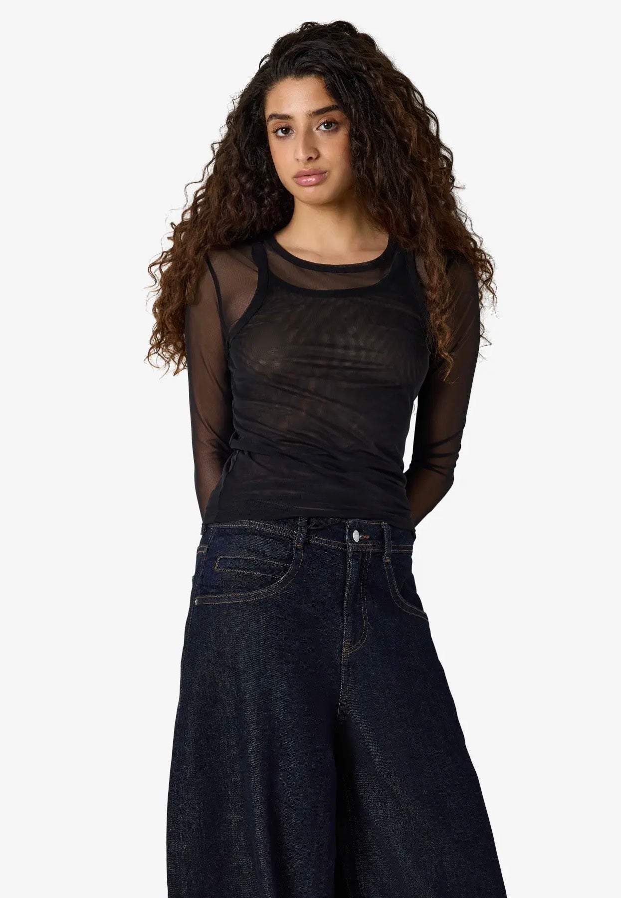 Noisy May - Judith Doublelayer Mesh Black - Top | Women-Image