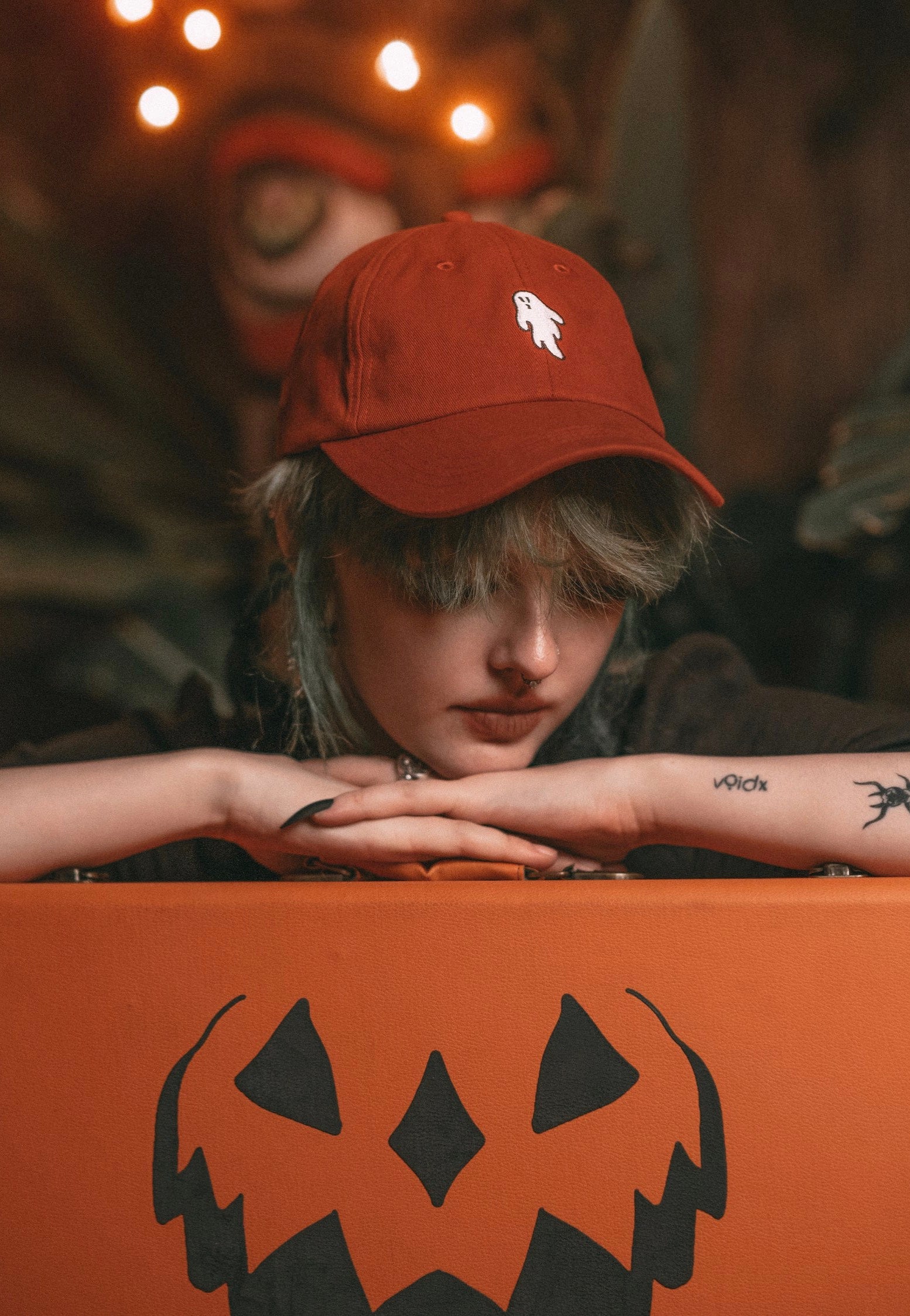 Lively Ghosts - Pumpkin Ghostie Burnt Orange - Cap | Neutral-Image