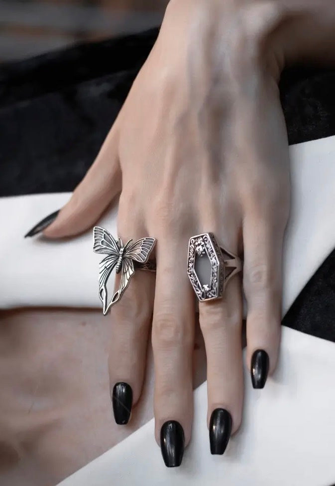 Lively Ghosts - Whispering Wings Silver - Ring