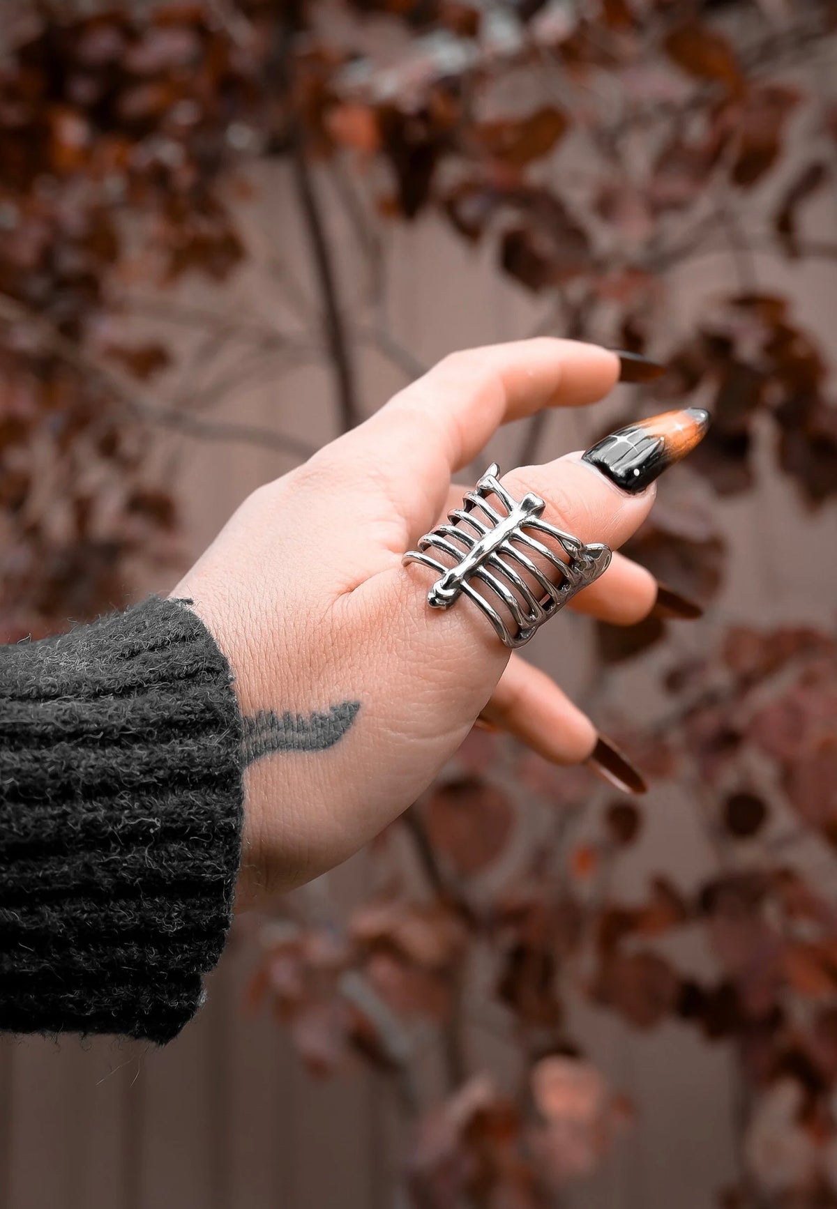 Lively Ghosts Caged Silver Ring