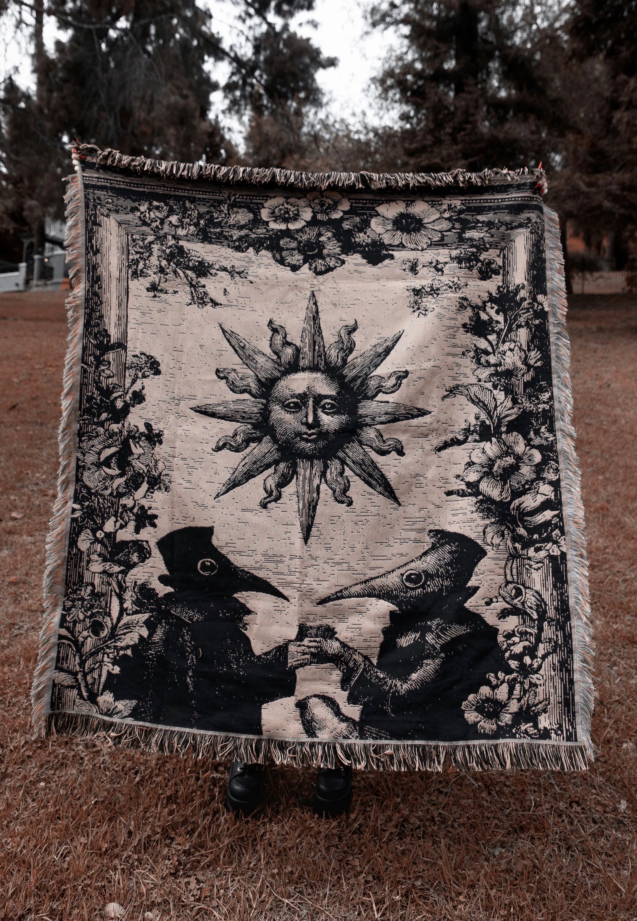 Lively Ghosts - Apothecary's Oathe Black/Beige - Tapestry | Neutral-Image