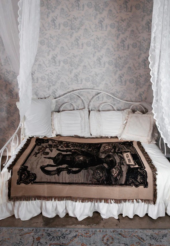 Lively Ghosts - The Tea' Black/White - Tapestry | Neutral-Image
